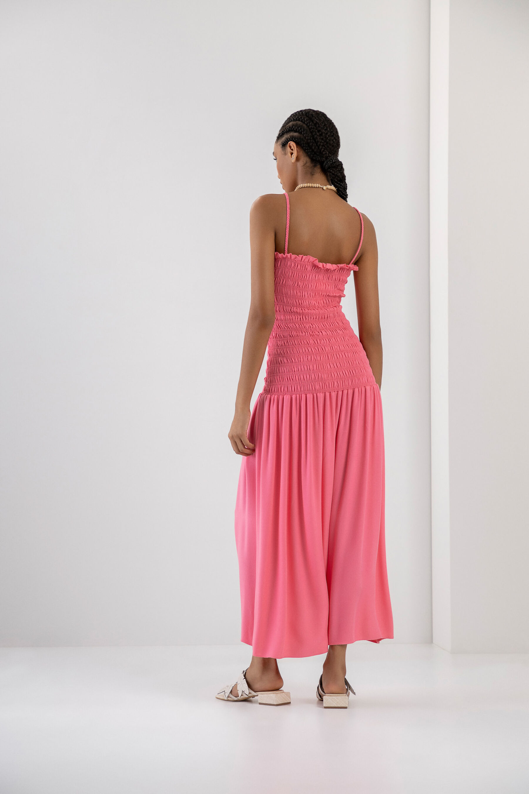 Vestido Midi em Viscose com Lastex, . Vestido Midi em Viscose com Lastex, , large.