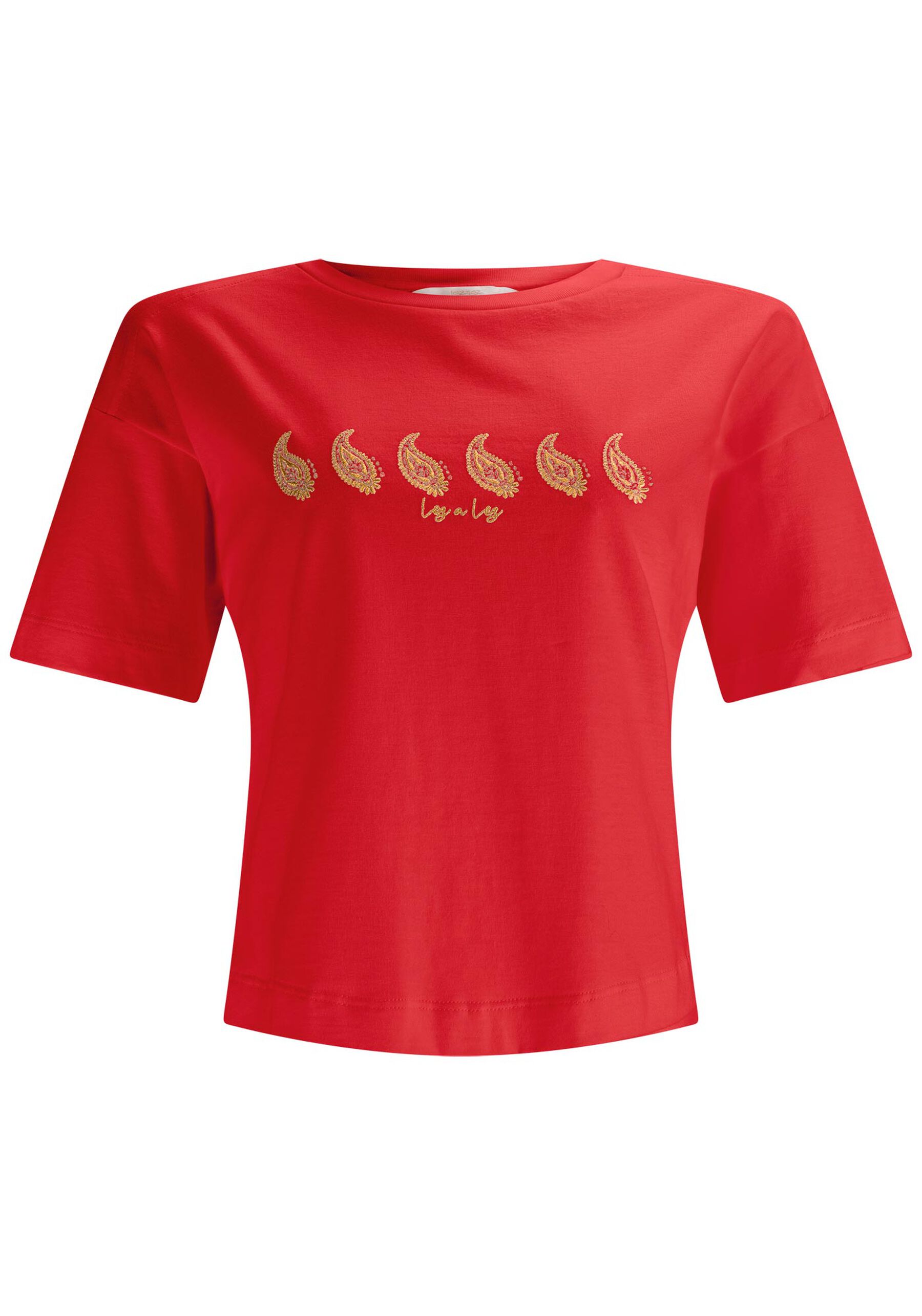 T-shirt em Malha Prime com Bordado Paisley, . T-shirt em Malha Prime com Bordado Paisley, , large.