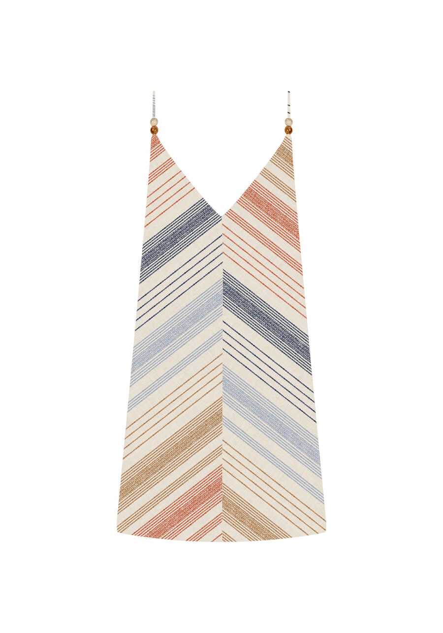 Vestido com Alças Decote V Estampado, . Vestido com Alças Decote V Estampado, , large.