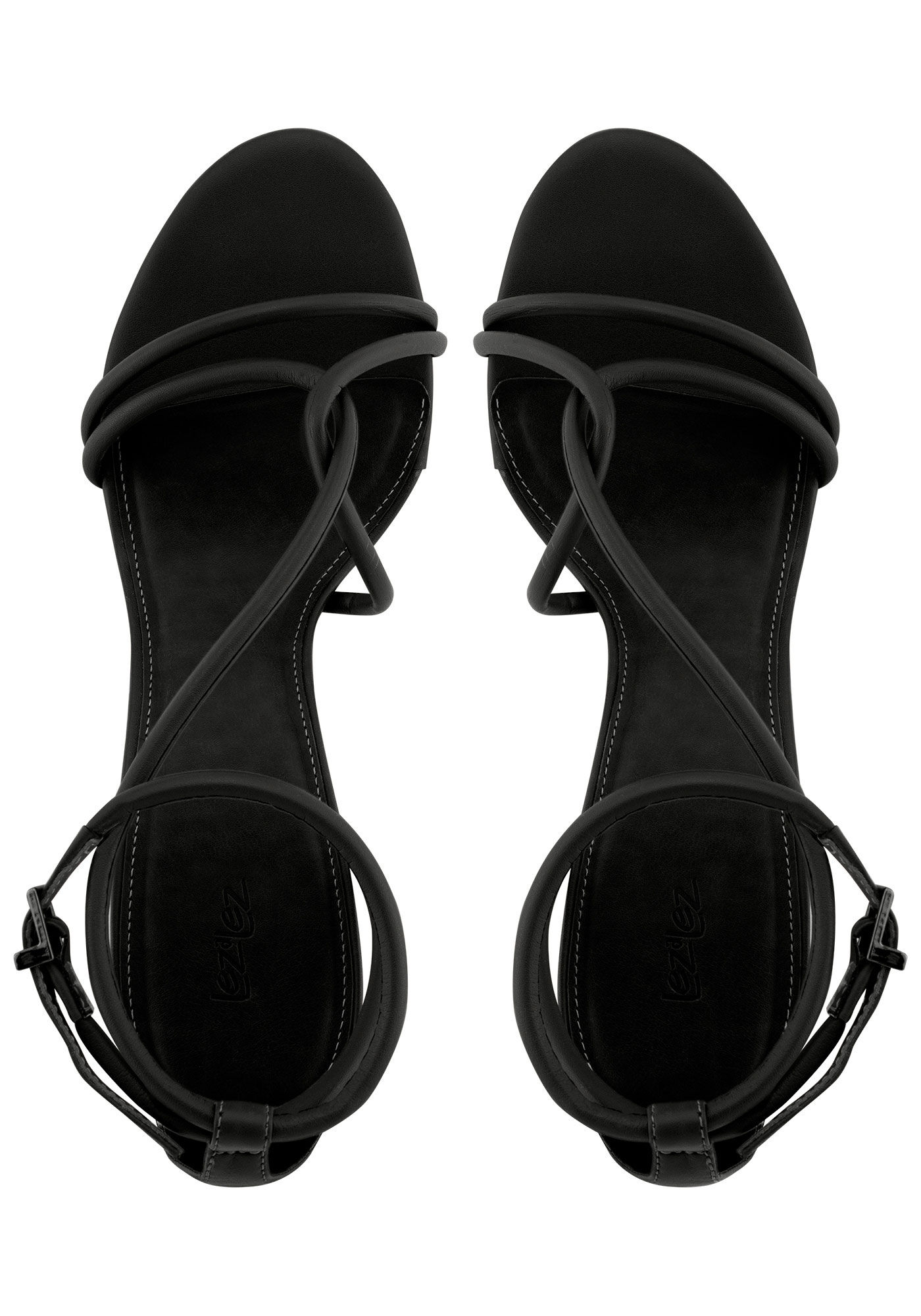 Sand&aacute;lia Salto Bloco M&eacute;dio com Tiras, PRETO REATIVO, large.