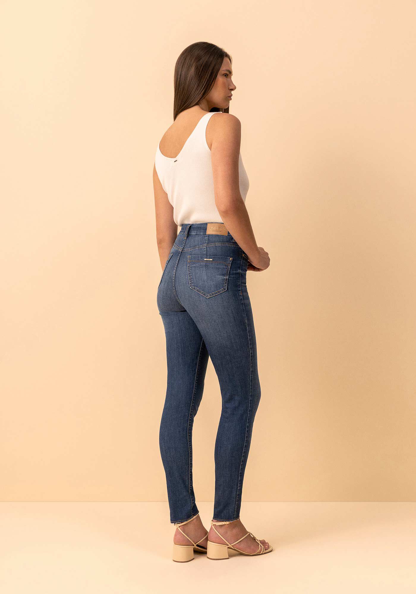 Cal&ccedil;a Jeans Skinny Cropped Com Cintura Alta Contour, JEANS, large.