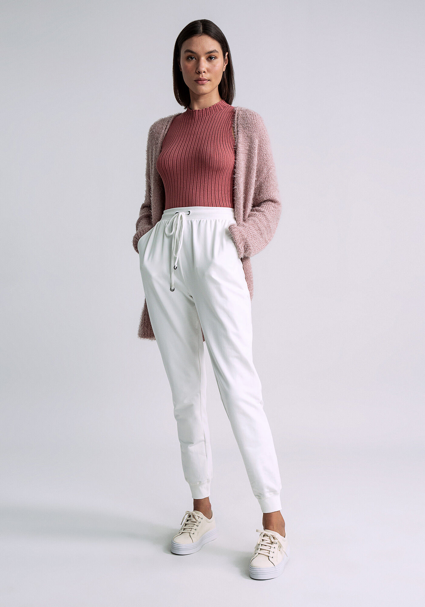 Cal&ccedil;a Jogging Molecotton, BRANCO OFF WHITE, large.