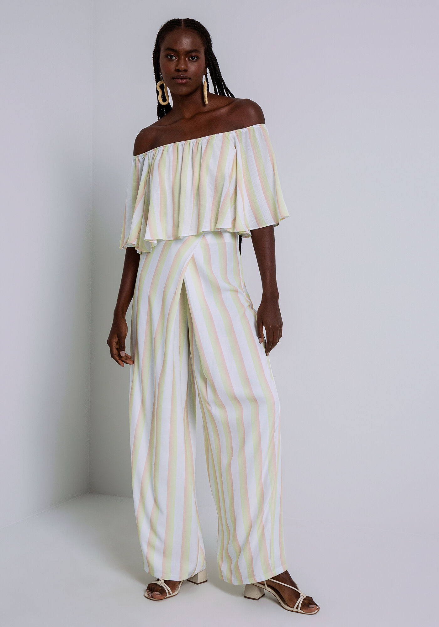 Blusa Ombro a Ombro Tecido Rayon Twill Cropped, BELO JARDIM, large.