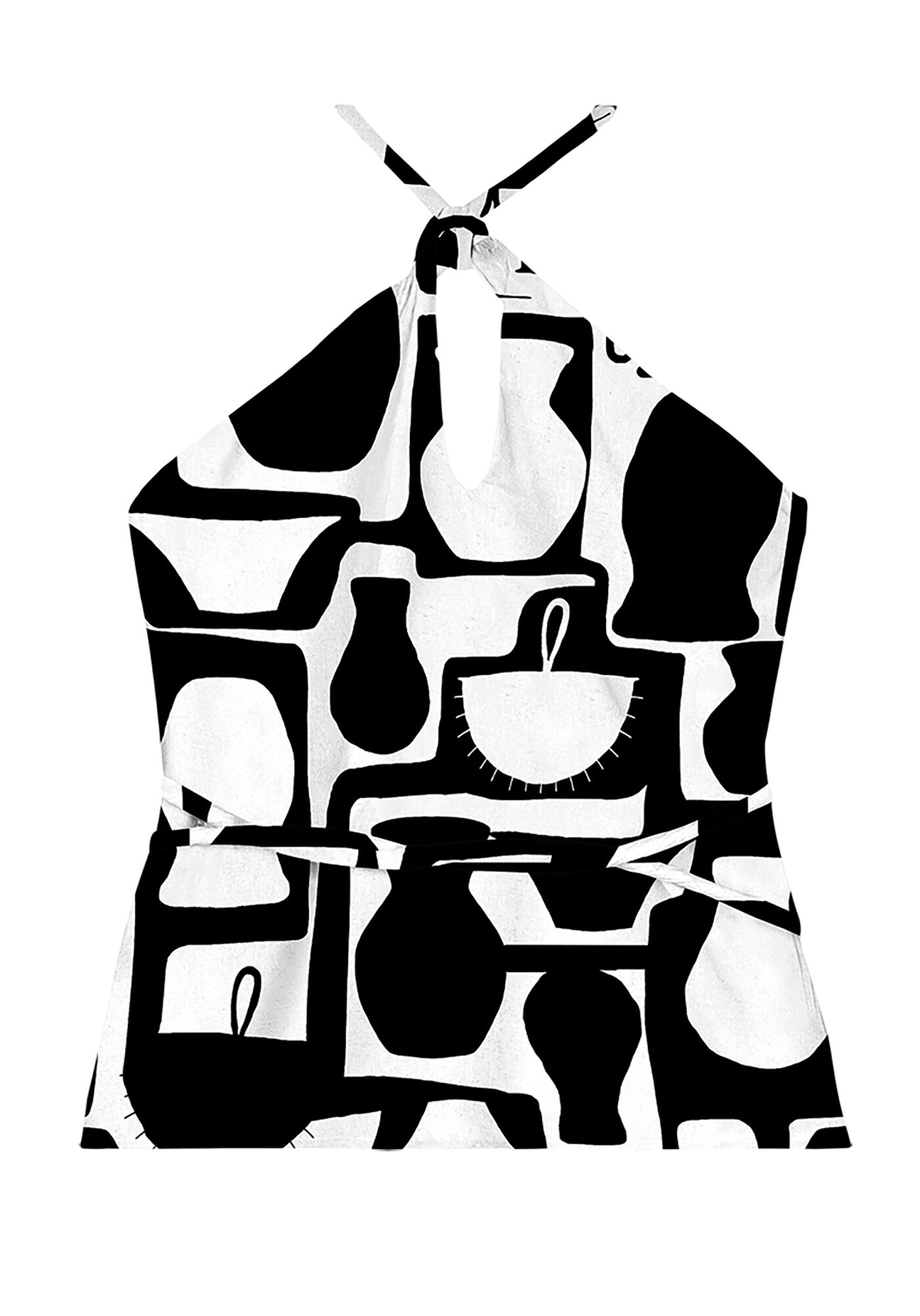 Blusa Frente &Uacute;nica Estampada com Cinto, , large.