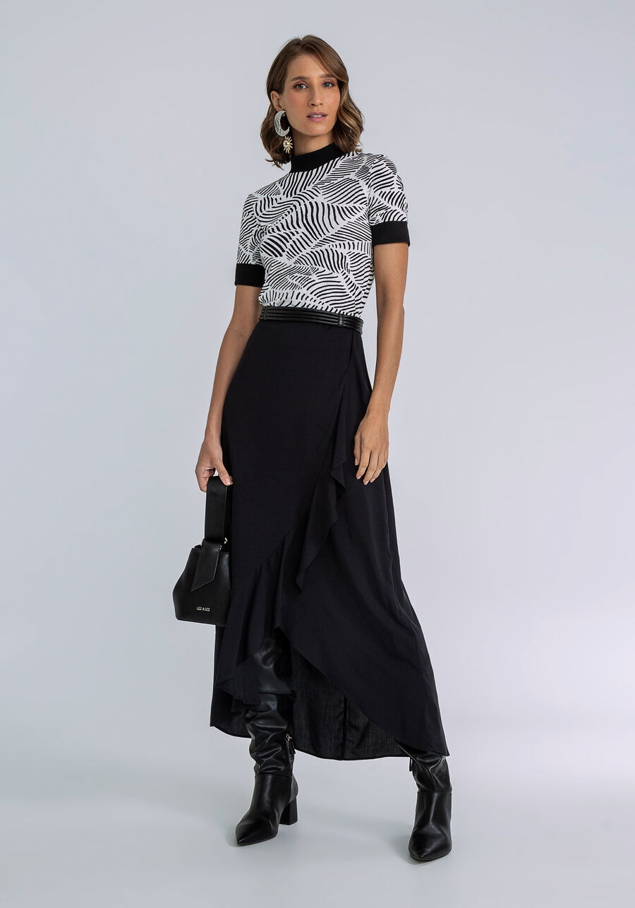 Saia Mídi Babado Transpassado, . Saia Mídi Babado Transpassado, , large.