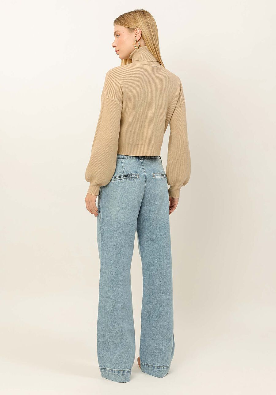 Calça Jeans Wide Leg Alfaiataria com Cintura Alta, . Calça Jeans Wide Leg Alfaiataria com Cintura Alta, , large.