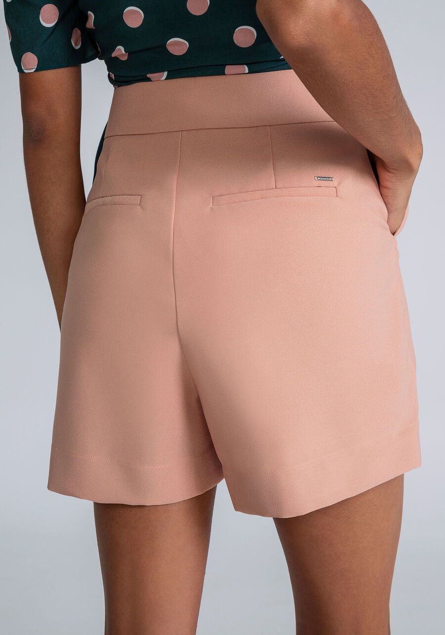 Shorts Cintura Alta Minimal, BEGE, large.