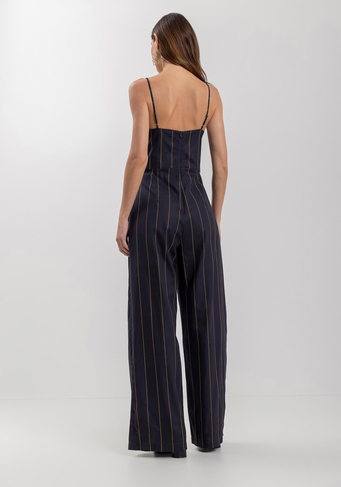 Macac&atilde;o Longo Estampado Com Al&ccedil;as E Decote Reto, PEARLS MARINHO, large.