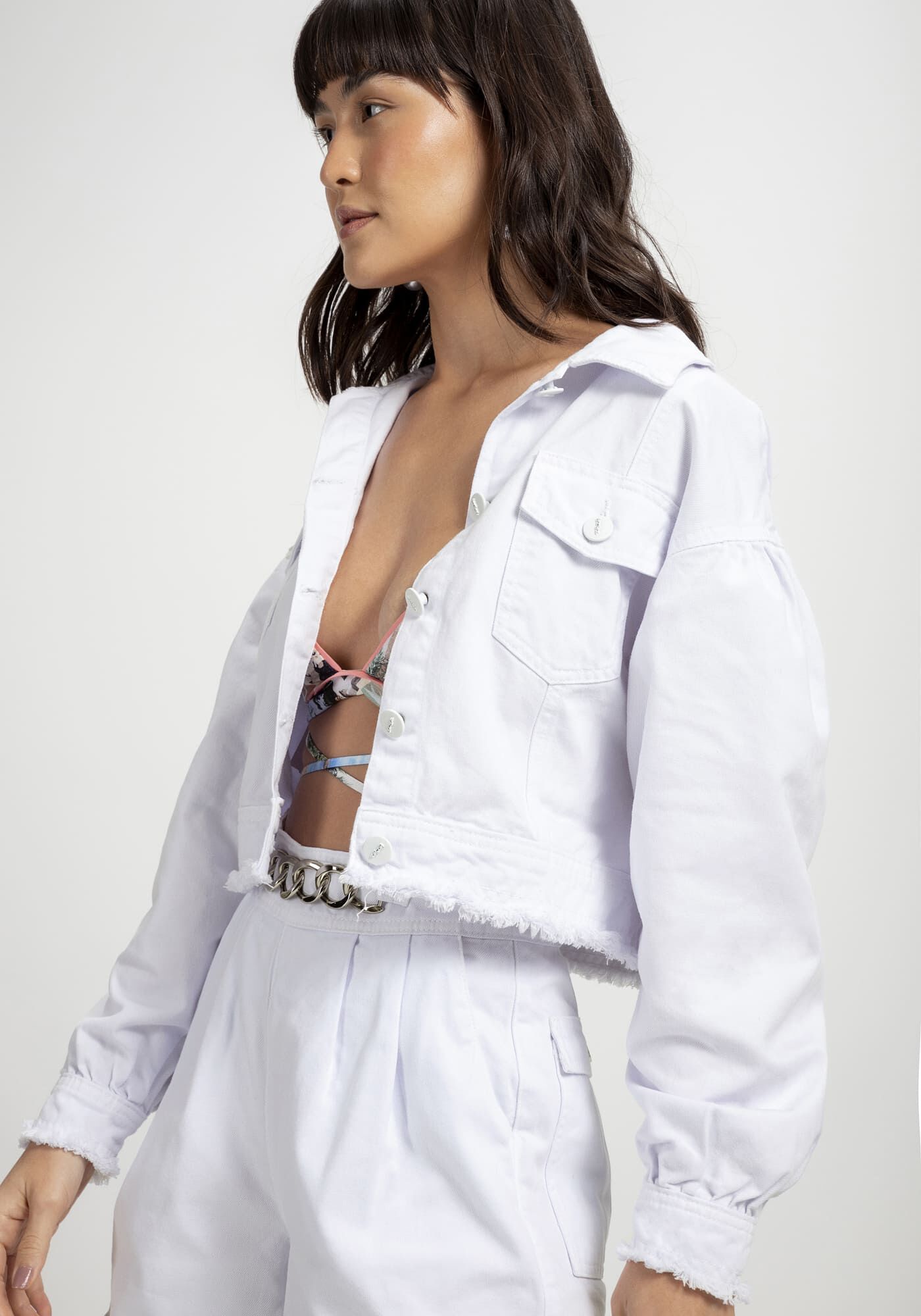 Jaqueta Sarja Cropped Manga Bufante, , large.