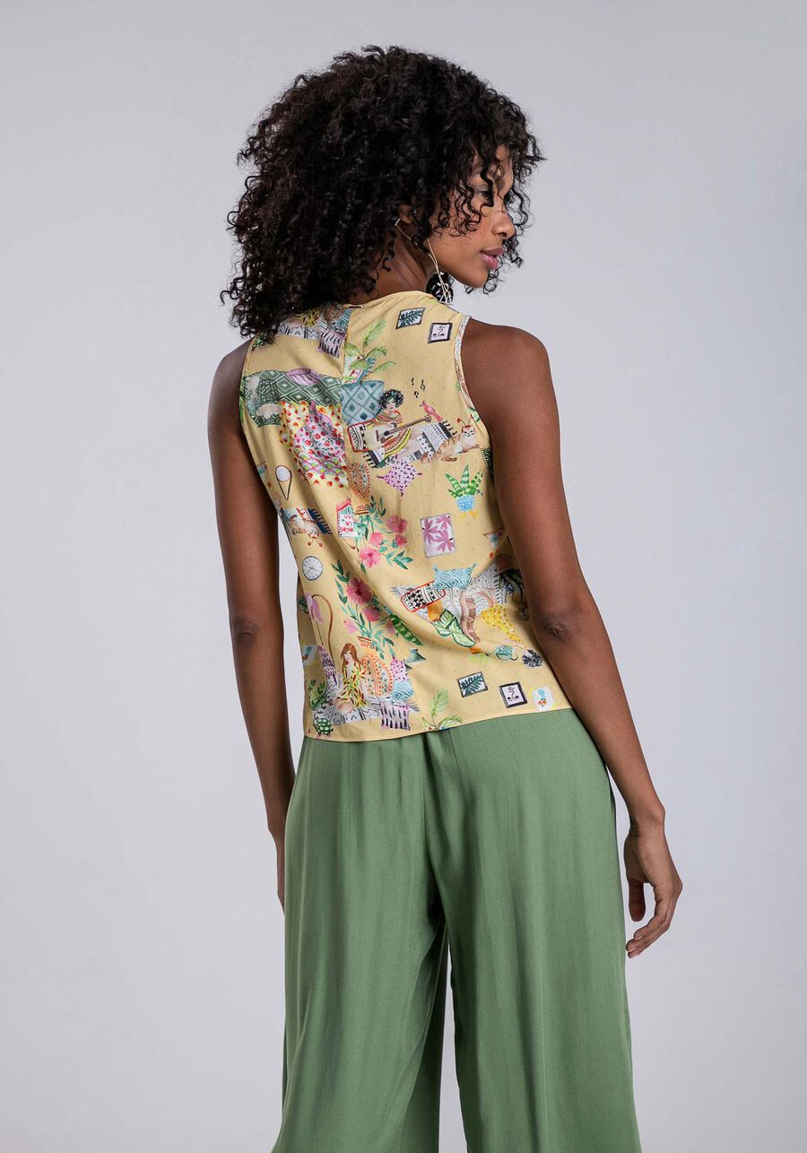 Blusa Sem Mangas com Recorte Decote, DOCE LAR. Blusa Sem Mangas com Recorte Decote, DOCE LAR, large.