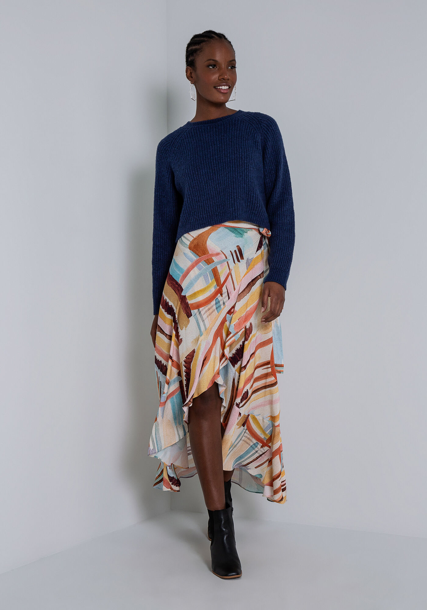 Saia Midi em Viscose Transpassada, VOO, large.