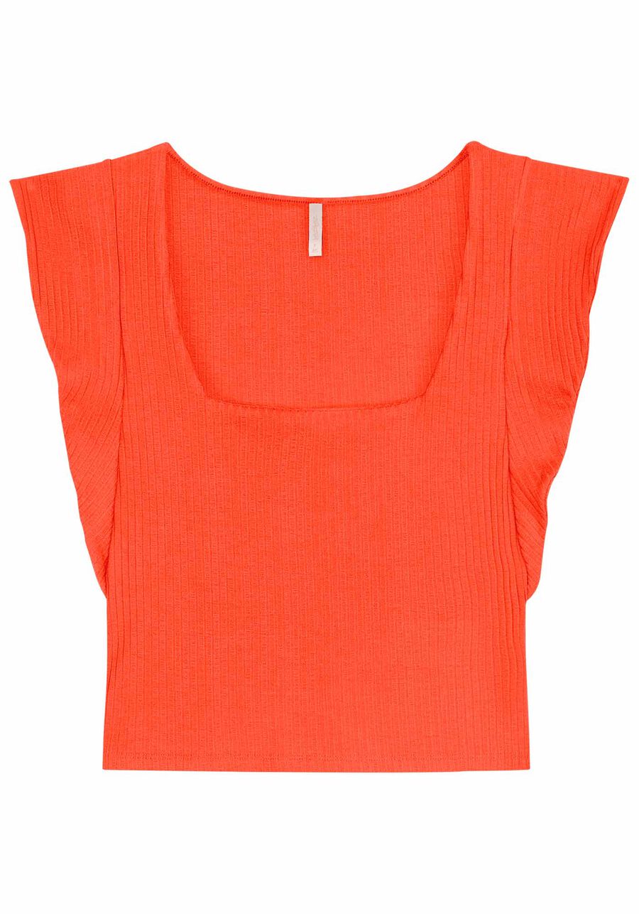 Blusa em Algodão Responsável com Decote Quadrado, . Blusa em Algodão Responsável com Decote Quadrado, , large.