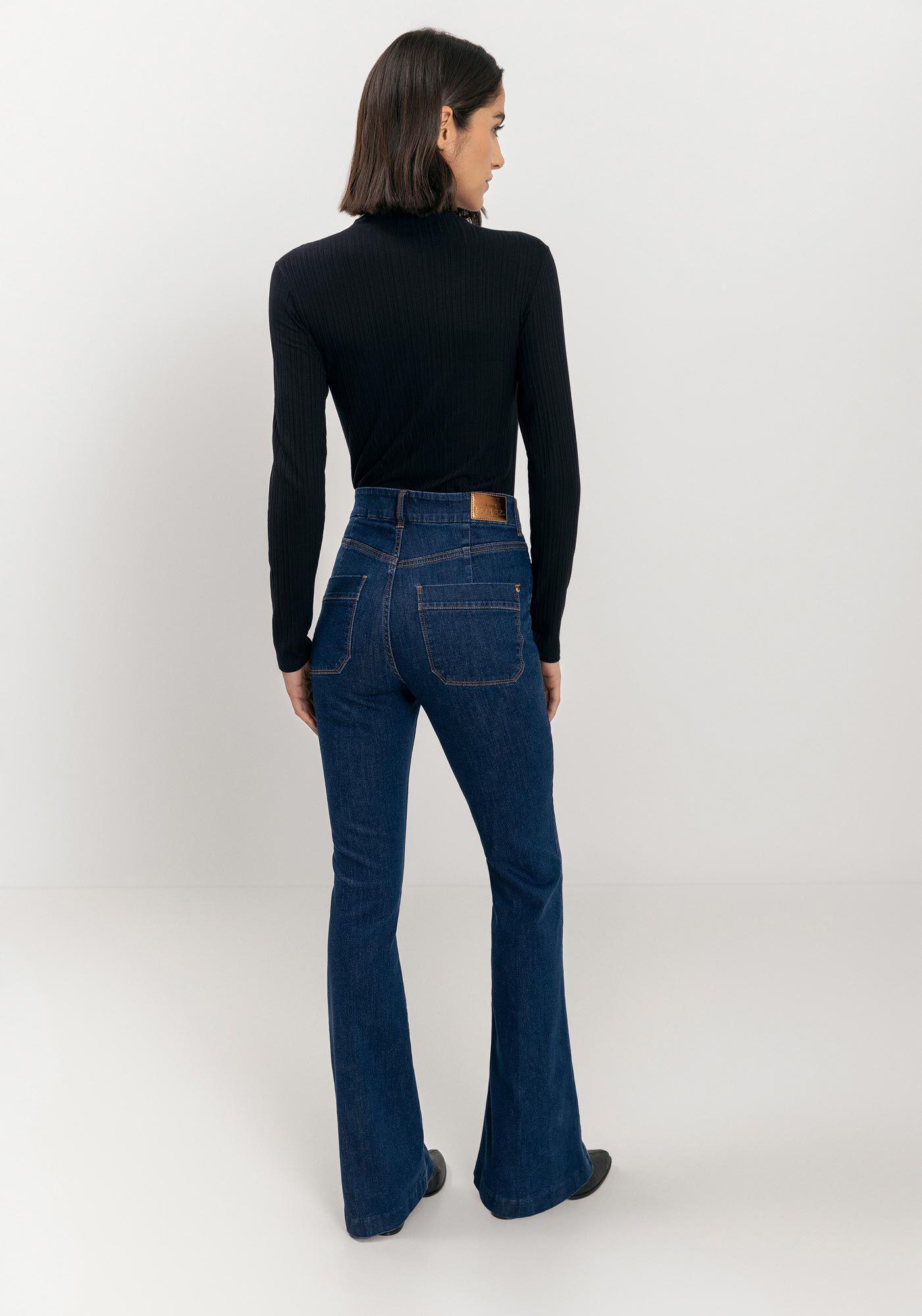 Cal&ccedil;a Jeans Boot Cut Contour Com Cintura Alta, , large.