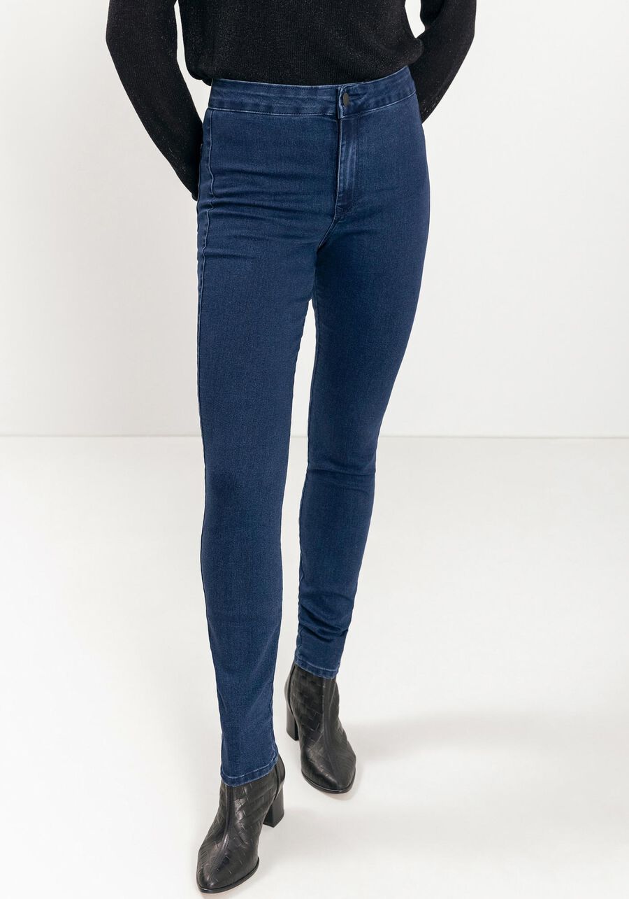 Calça Jeans Jegging Básica Com Cintura Alta, JEANS. Calça Jeans Jegging Básica Com Cintura Alta, JEANS, large.