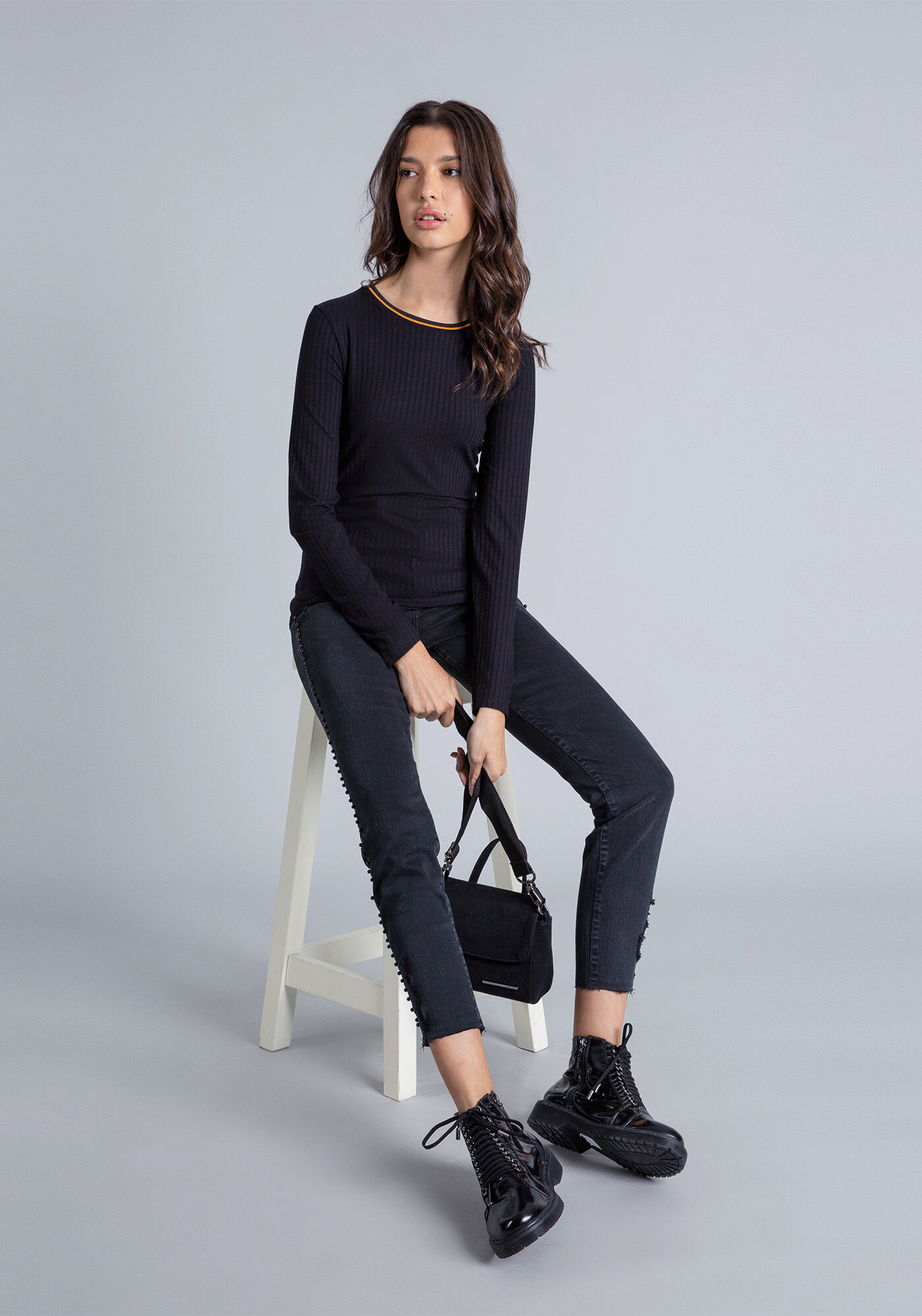 Blusa Manga Longa Retil&iacute;nea, , large.