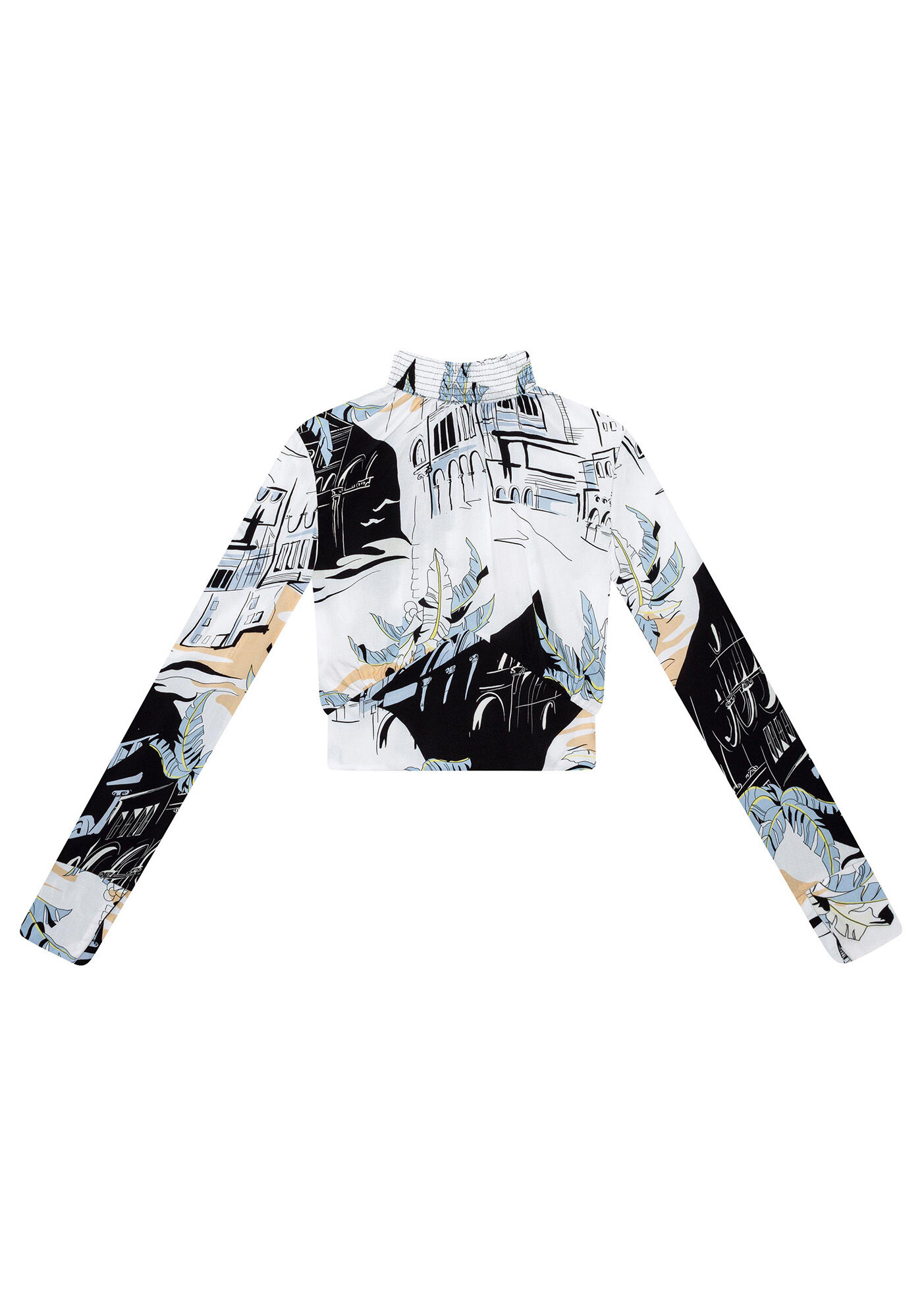 Blusa Cropped Gola Alta, , large.