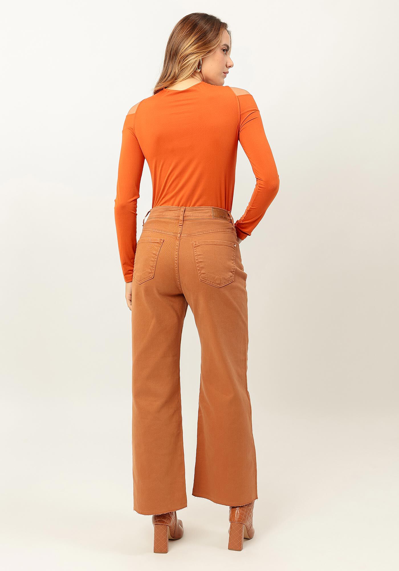 Cal&ccedil;a Sarja Wide Leg Comfort Cropped Super Alta, , large.