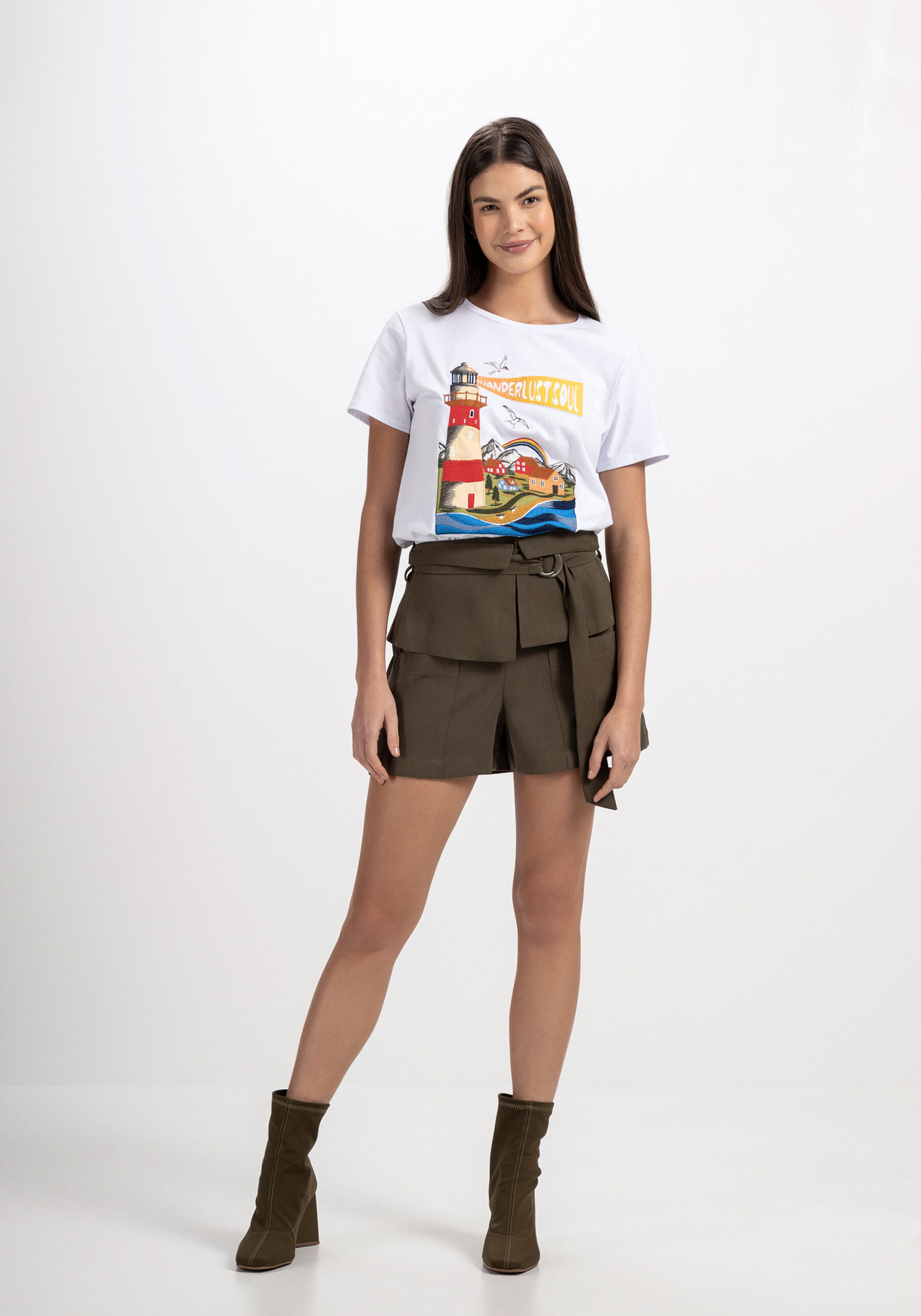 T-shirt em Malha com Bordado Farol, . T-shirt em Malha com Bordado Farol, , large.