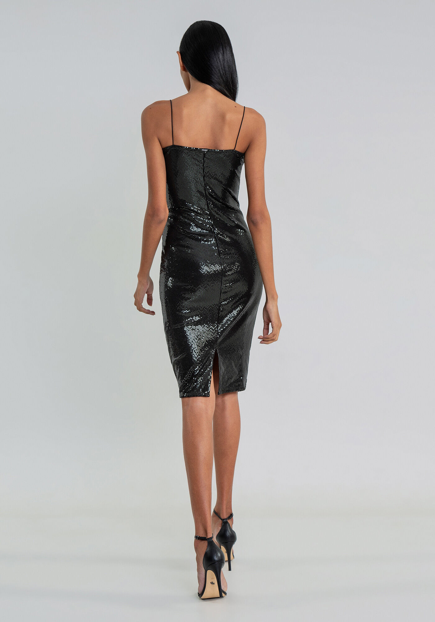 Vestido Curto com Abertura Paet&ecirc;, , large.