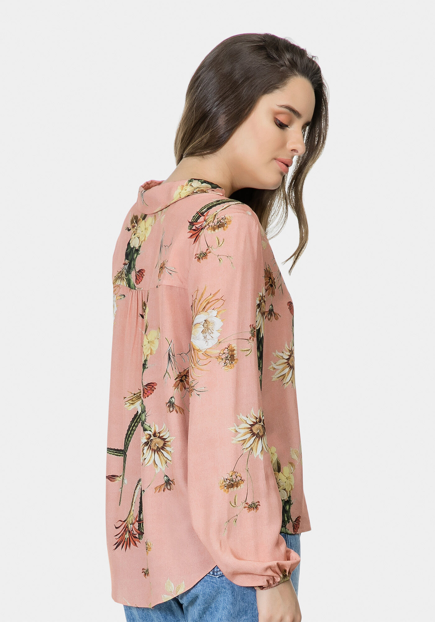 Camisa Manga Longa Estampada Tecido, , large.