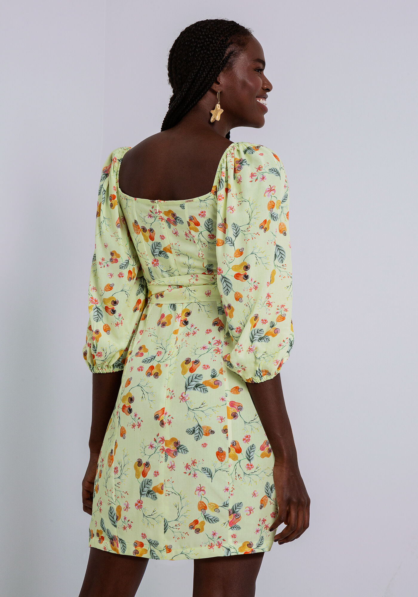 Vestido Manga 3/4 transpassado, , large.