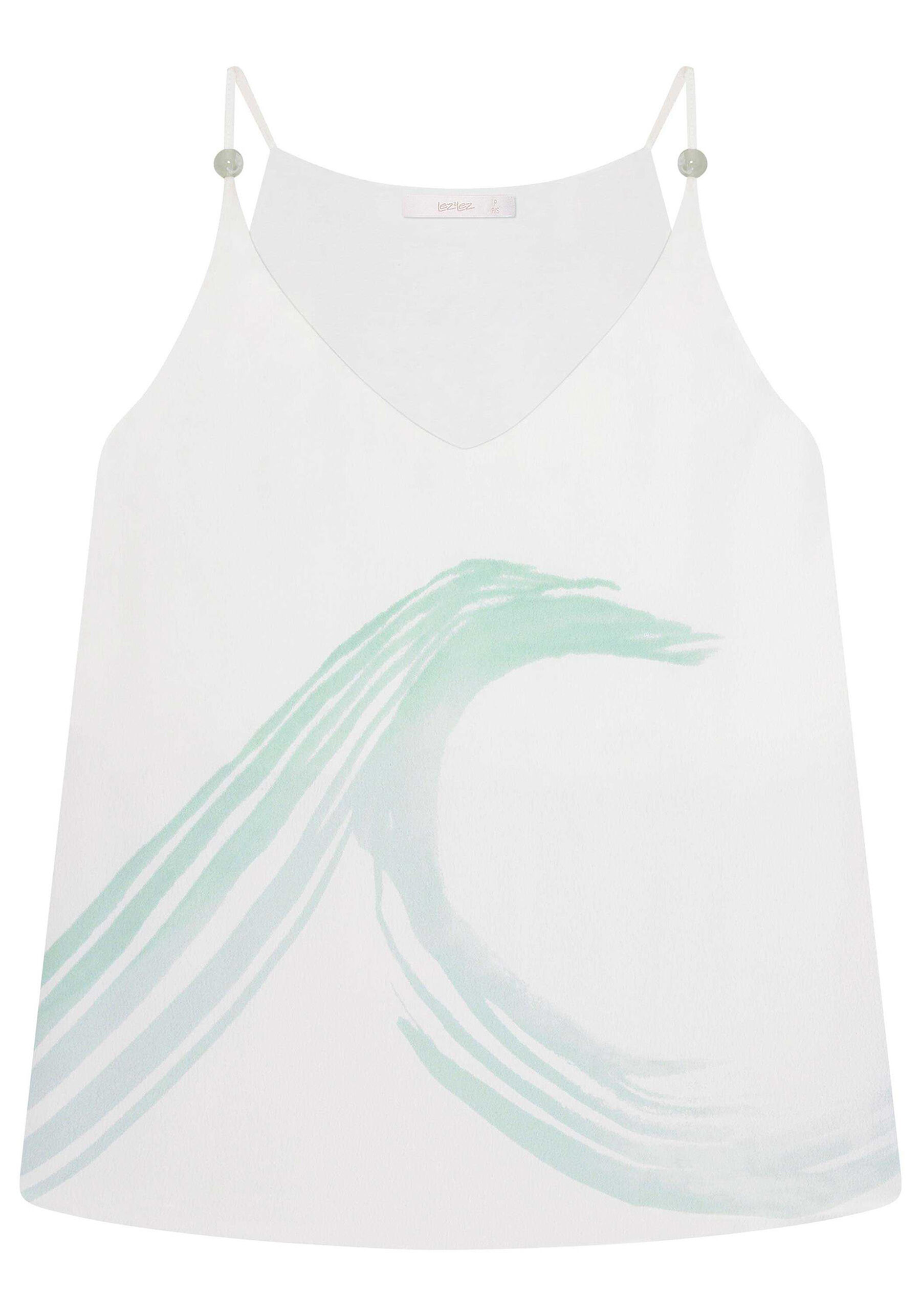 Blusa com Alças Estampa Verde Spa, . Blusa com Alças Estampa Verde Spa, , large.