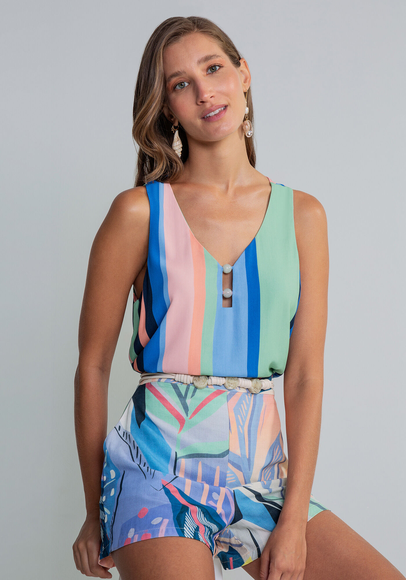 Blusa Detalhe B&uacute;zios Estampa, , large.