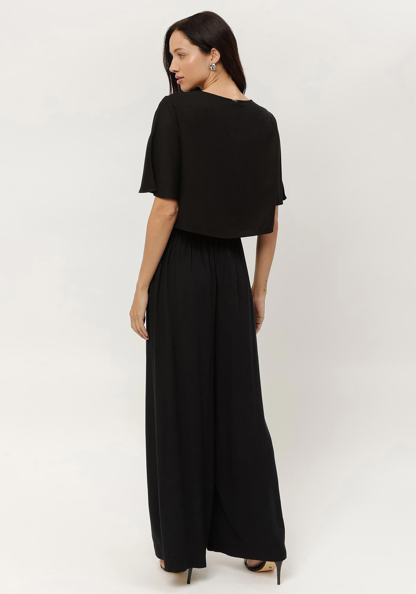 Cal&ccedil;a Pantalona em Crepe com Detalhe C&oacute;s, , large.