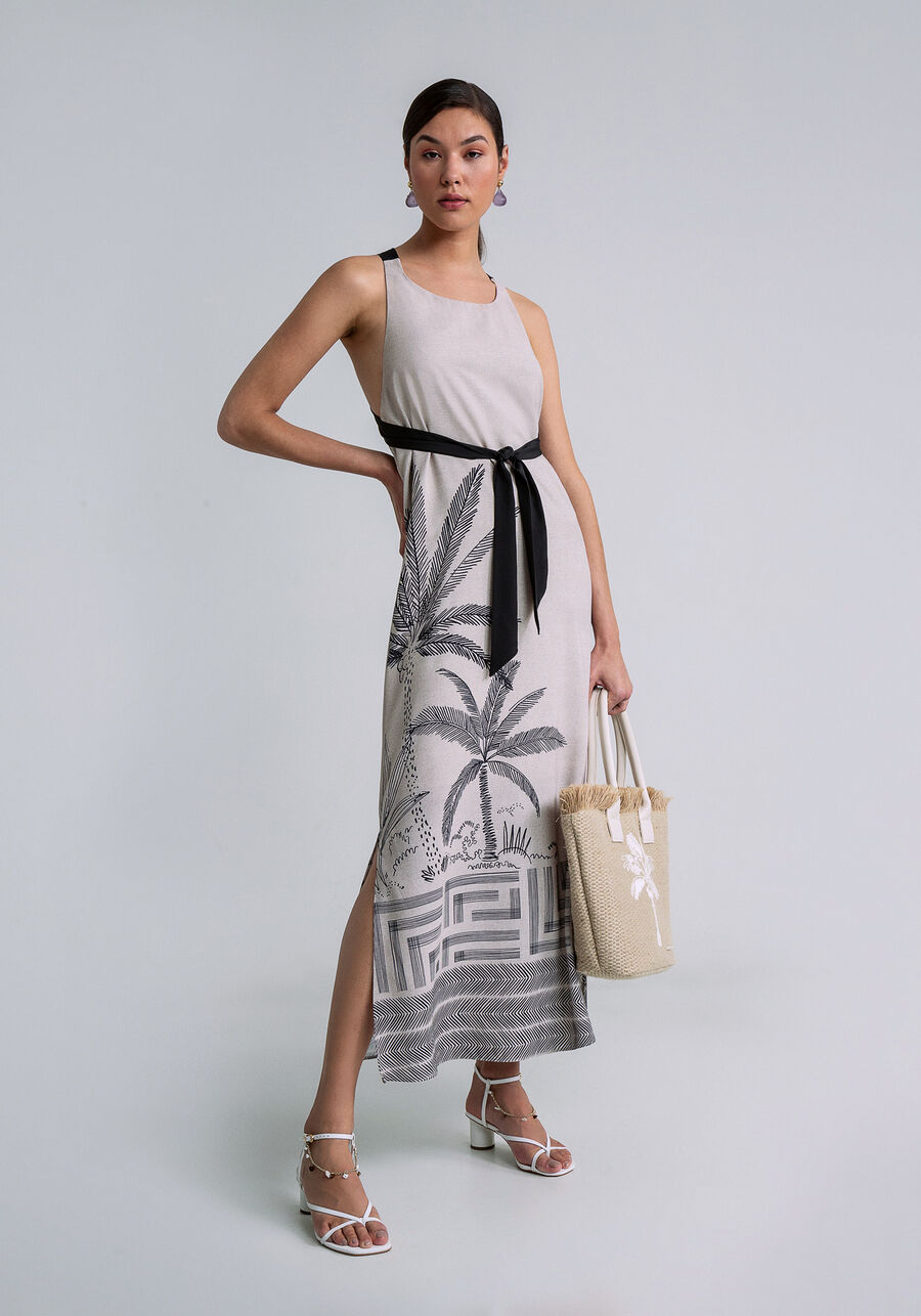 Vestido Midi Alças Amarração, CAMINHOS. Vestido Midi Alças Amarração, CAMINHOS, large.