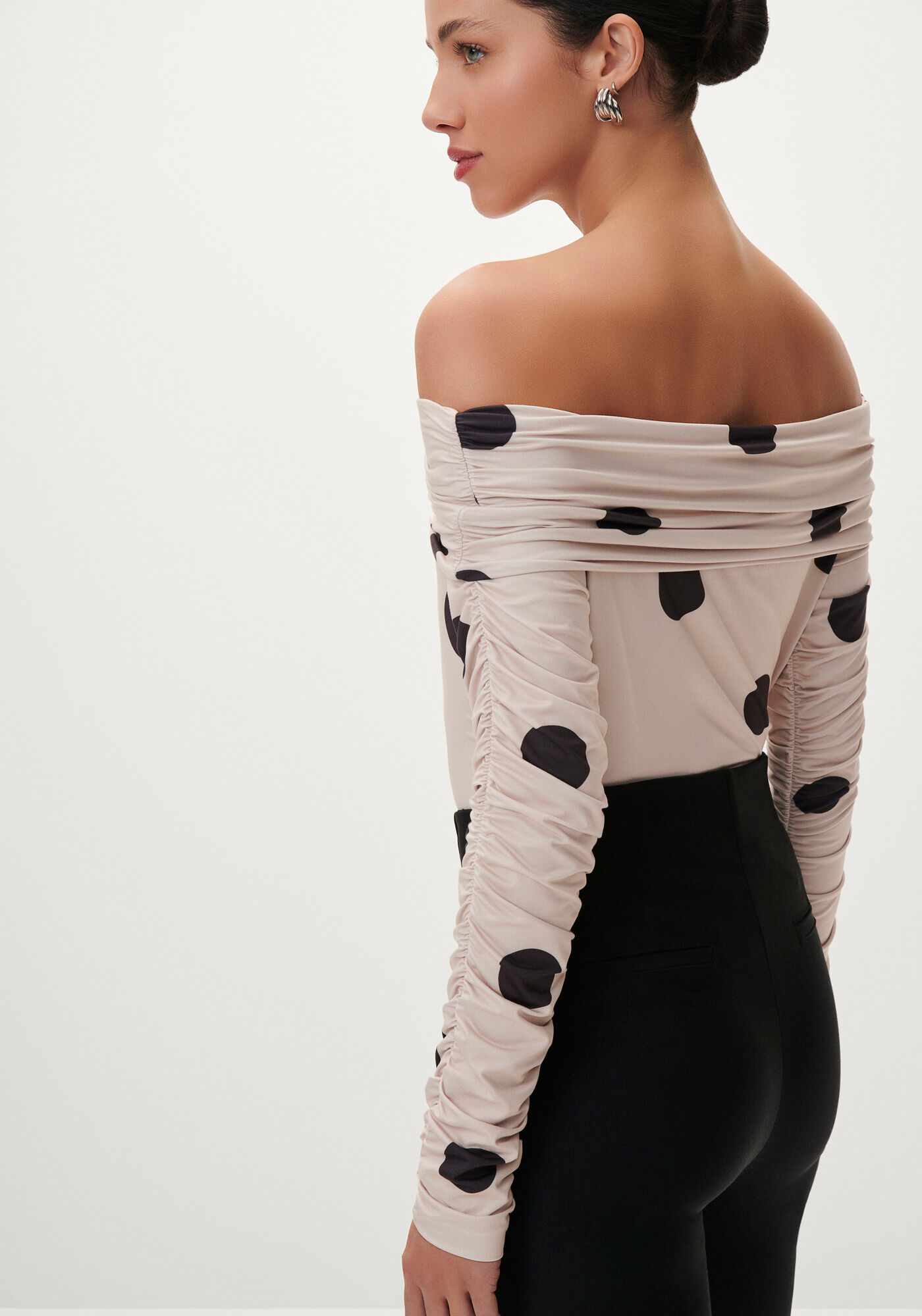 Blusa Ombro a Ombro Estampada Franzida | Lez a Lez