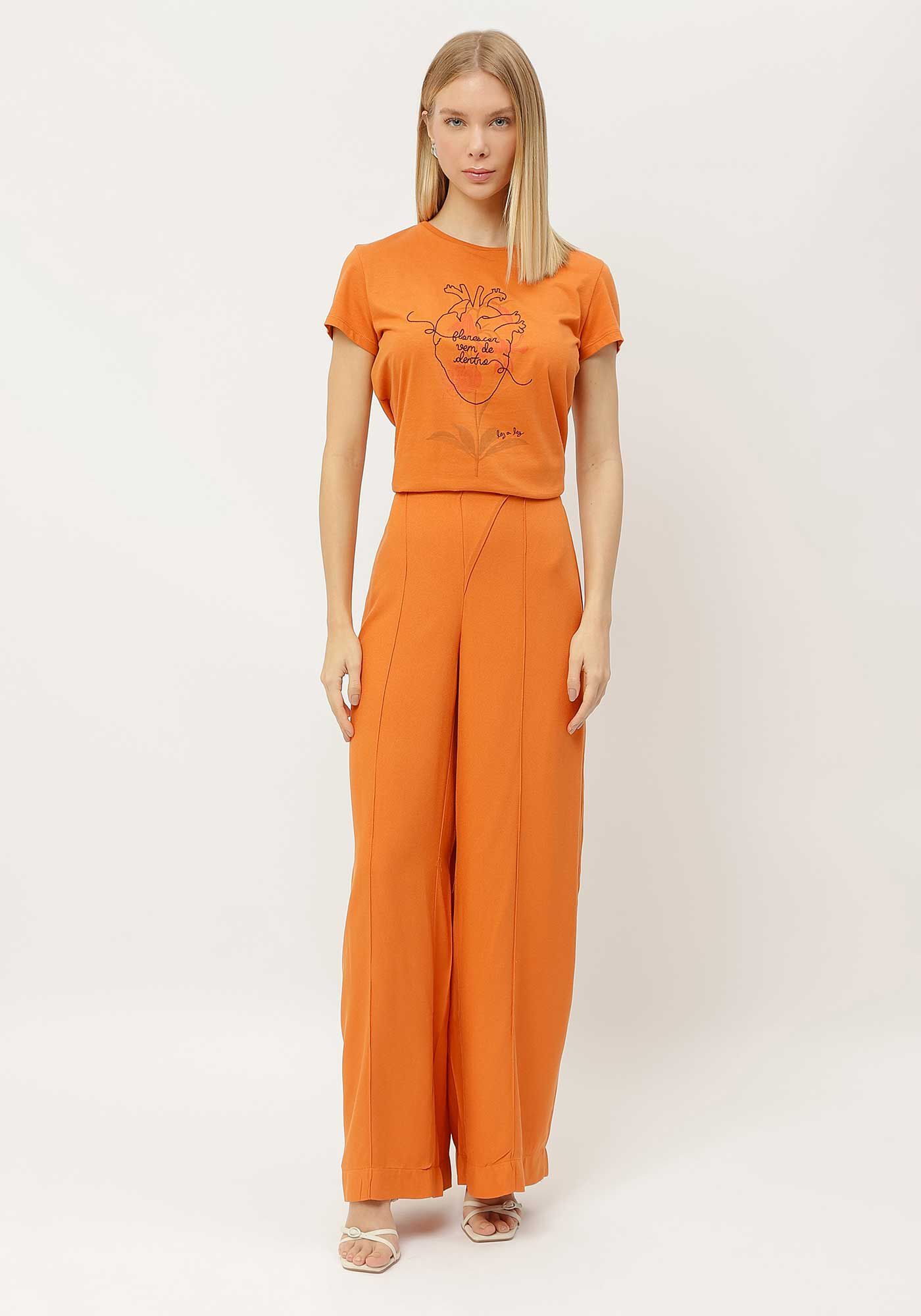 T-shirt em Malha Respons&aacute;vel com Bordado Cora&ccedil;&atilde;o, , large.