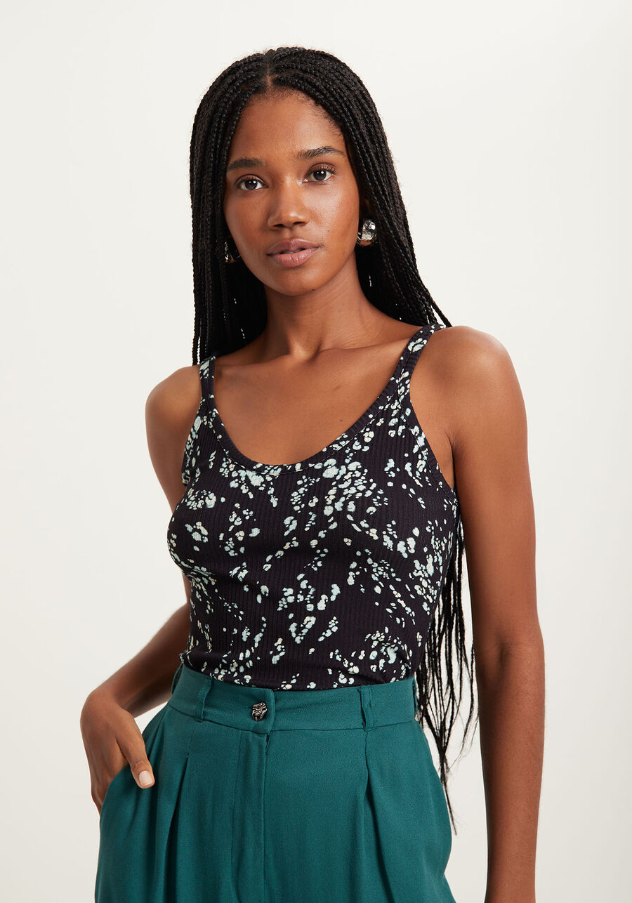 Blusa Regata Canelada Com Alças Finas E Decote Redondo, . Blusa Regata Canelada Com Alças Finas E Decote Redondo, , large.