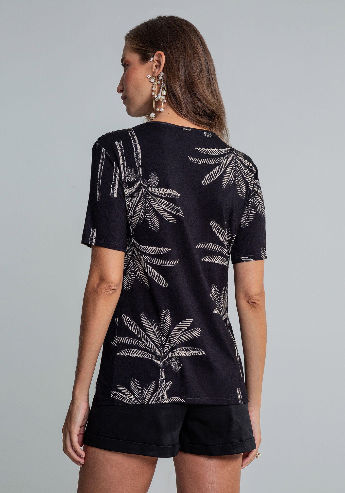 Blusa Manga Curta Estampa, , large.