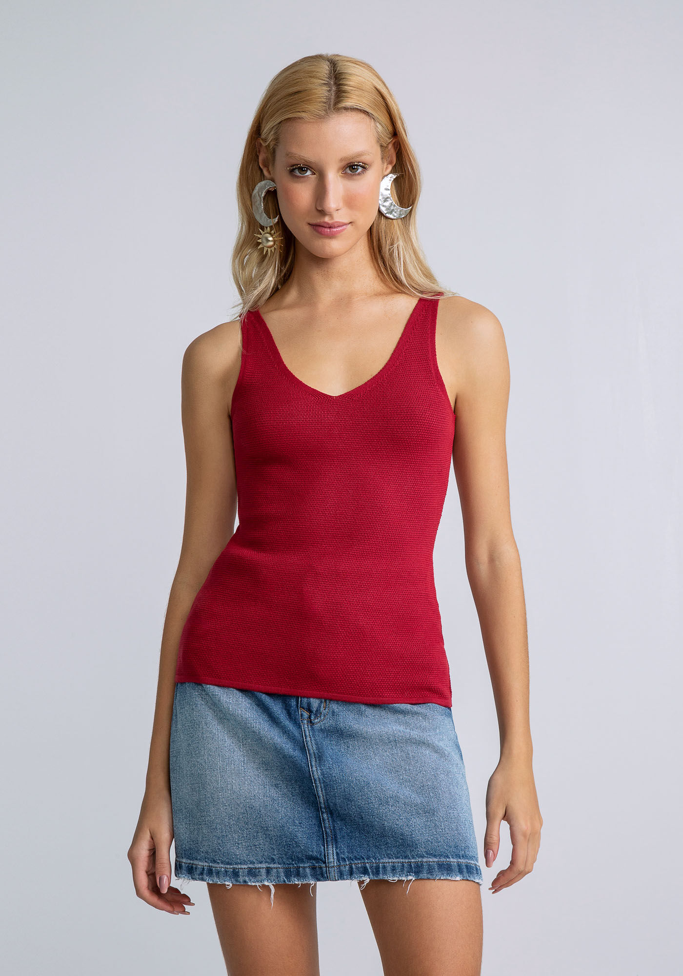 Blusa Decote V Tric&ocirc;, , large.