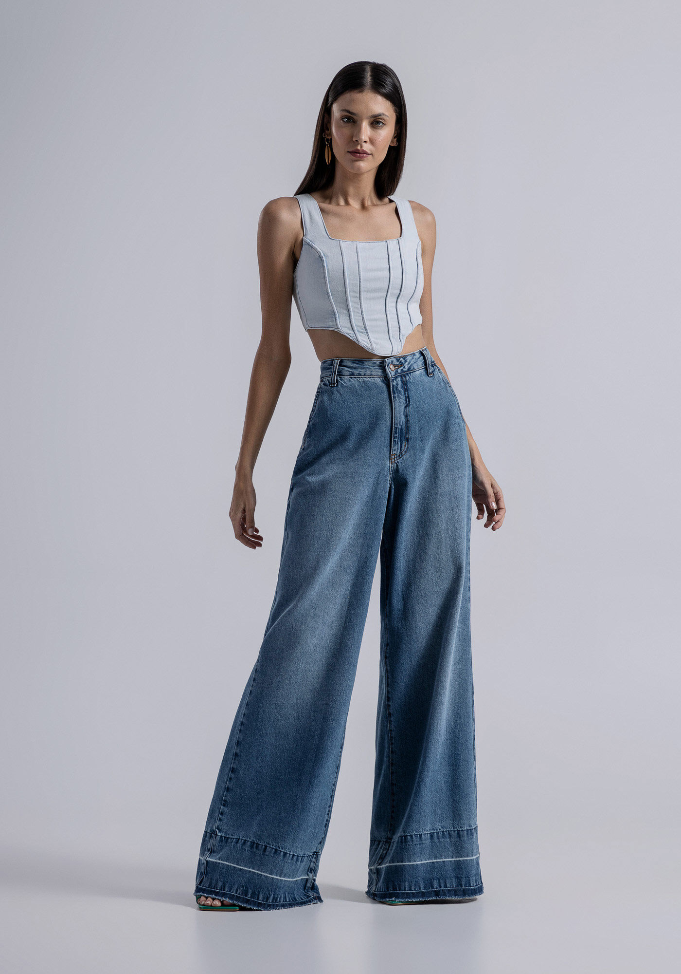 Blusa Sarja Cropped Corset, , large.