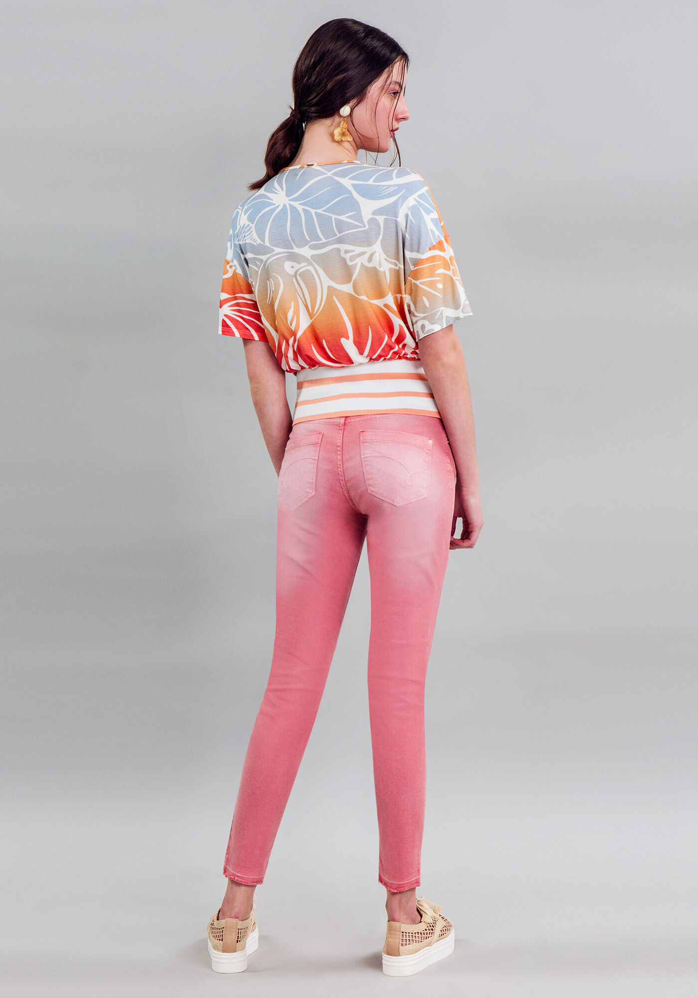 Cal&ccedil;a Sarja Com Elastano Cropped Bali, , large.