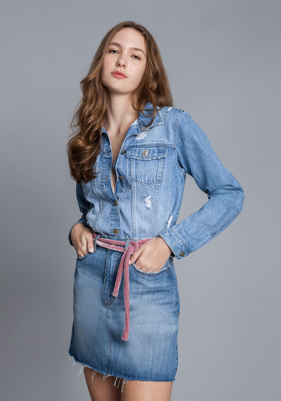 Jaqueta Jeans Estonada Destroyed, . Jaqueta Jeans Estonada Destroyed, , large.