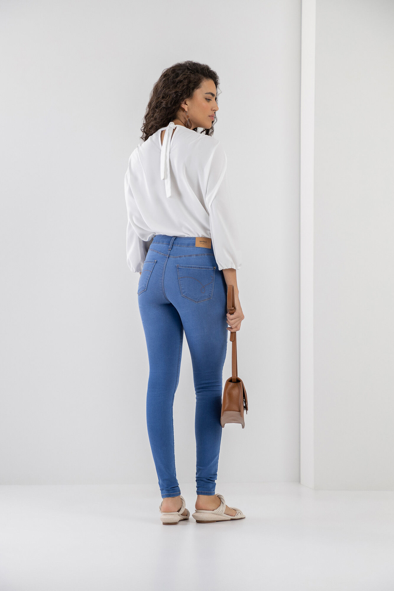 Blusa Manga 3/4 em Crepe com Pregas, , large.