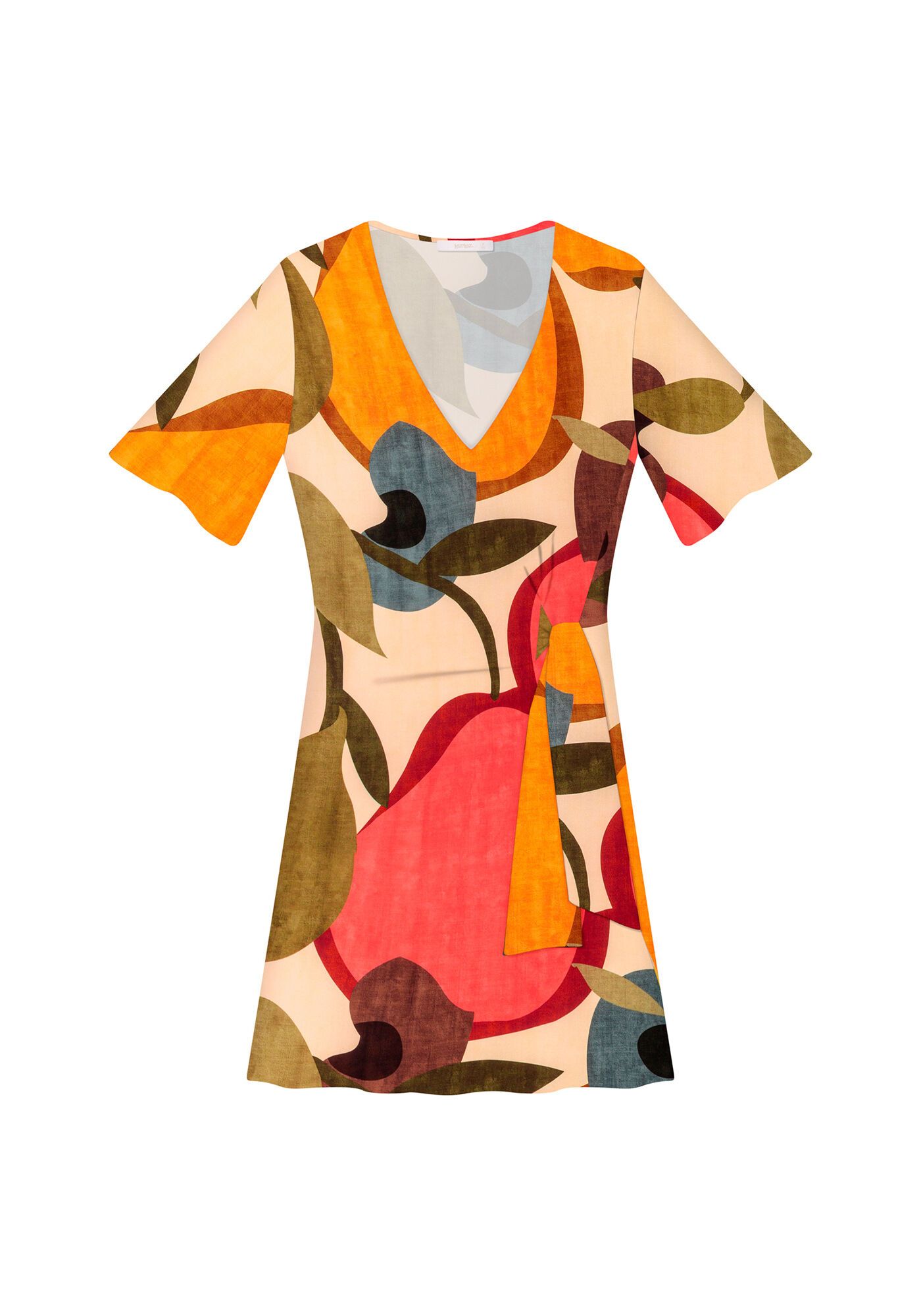 Vestido Recorte Amarra&ccedil;&atilde;o Estampa, , large.