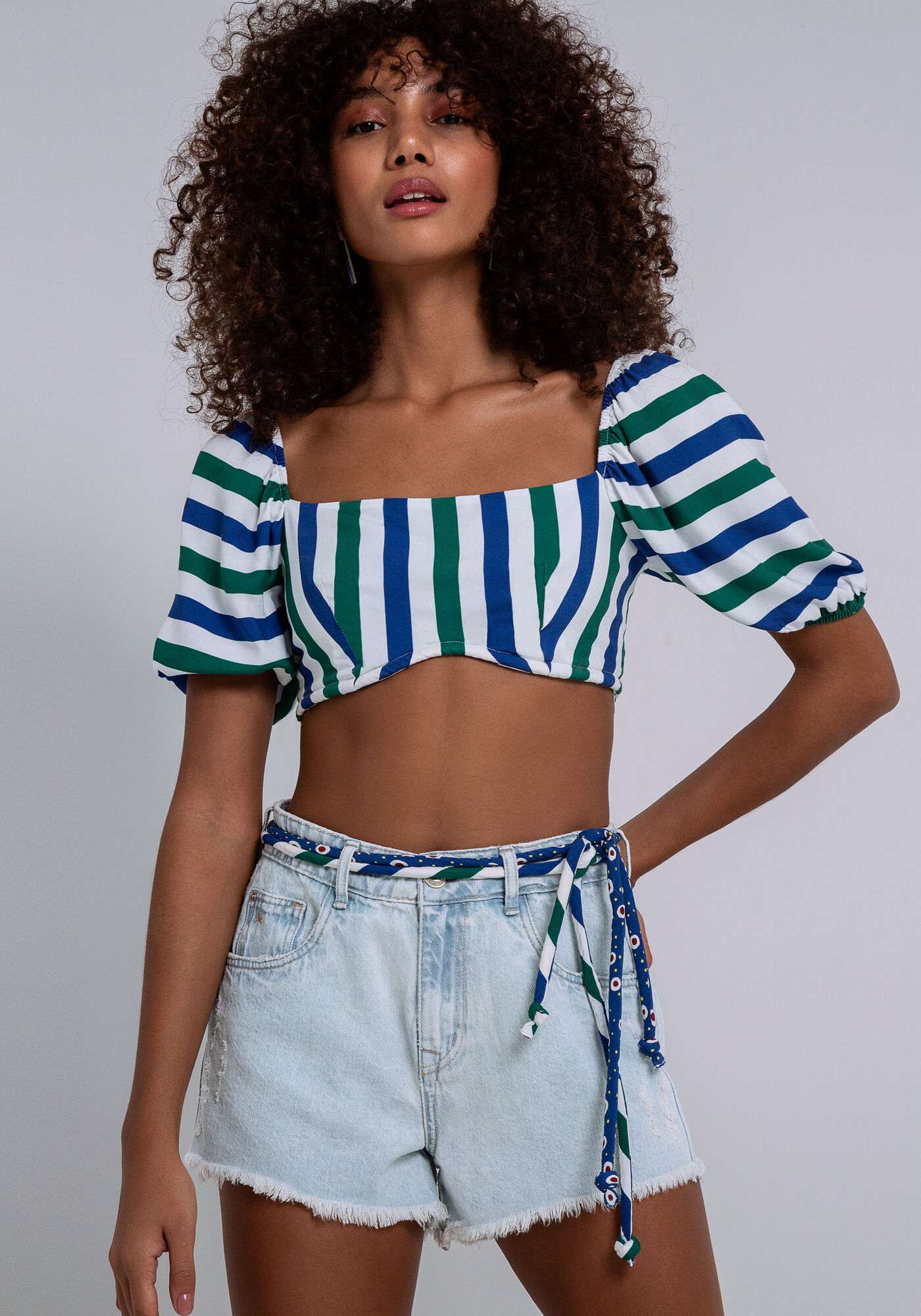 Shorts Jeans Rio com Cinto, JEANS, large.