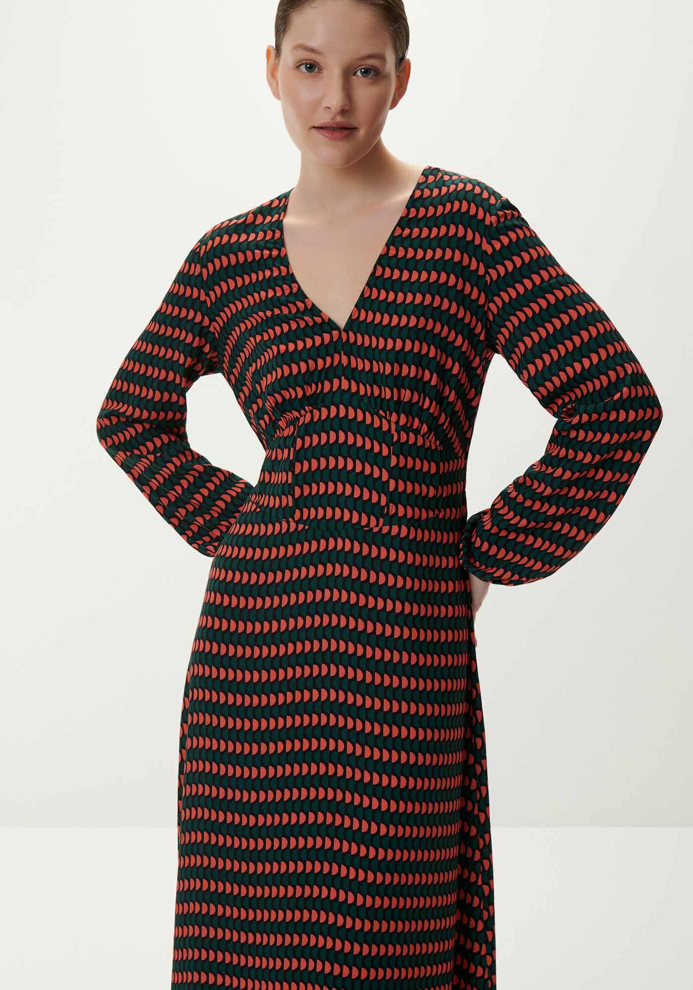 Vestido Estampado em Viscose com Manga Longa, , large.