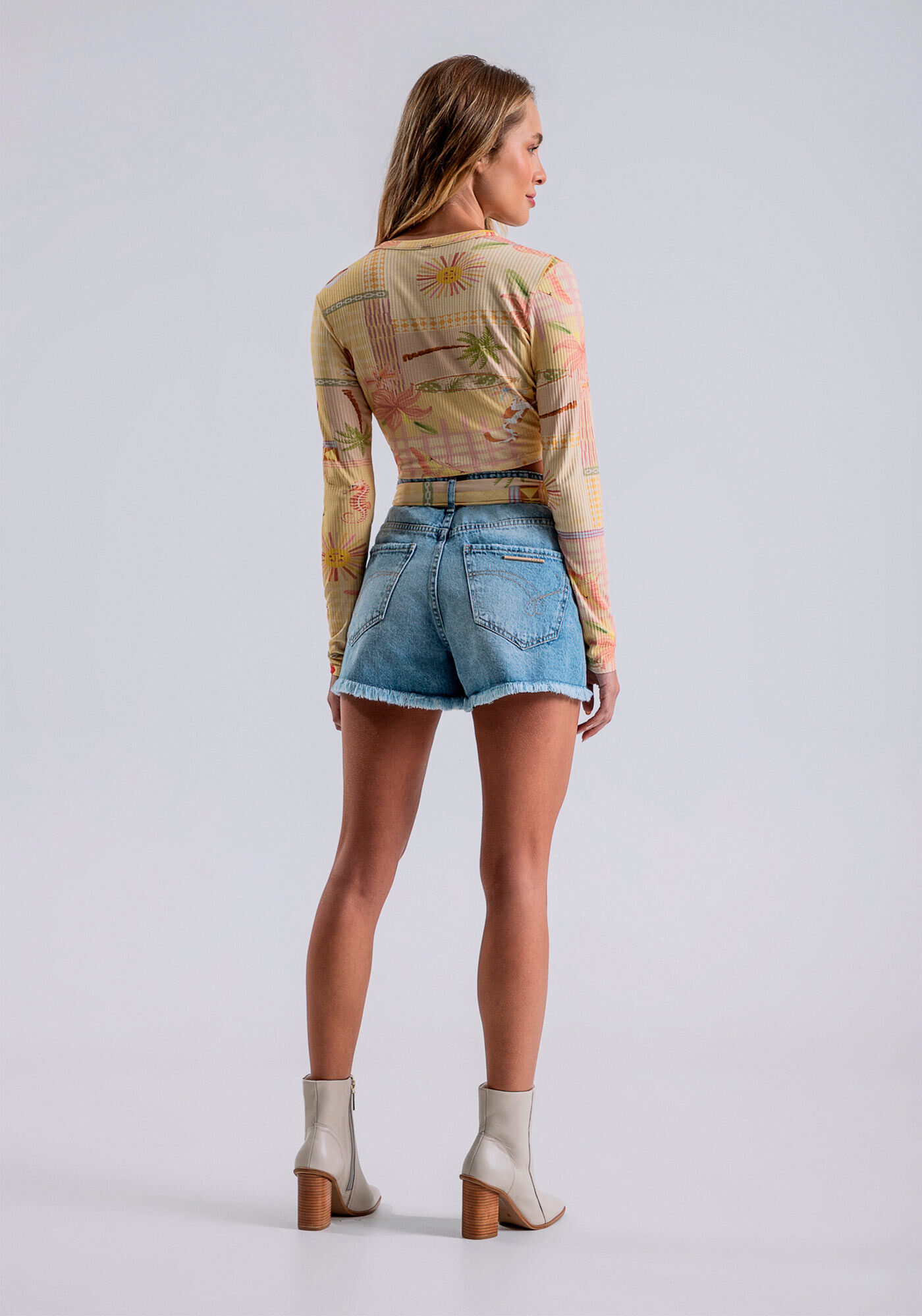 Cardigan Cropped Canelado com Top, PITUBA, large.