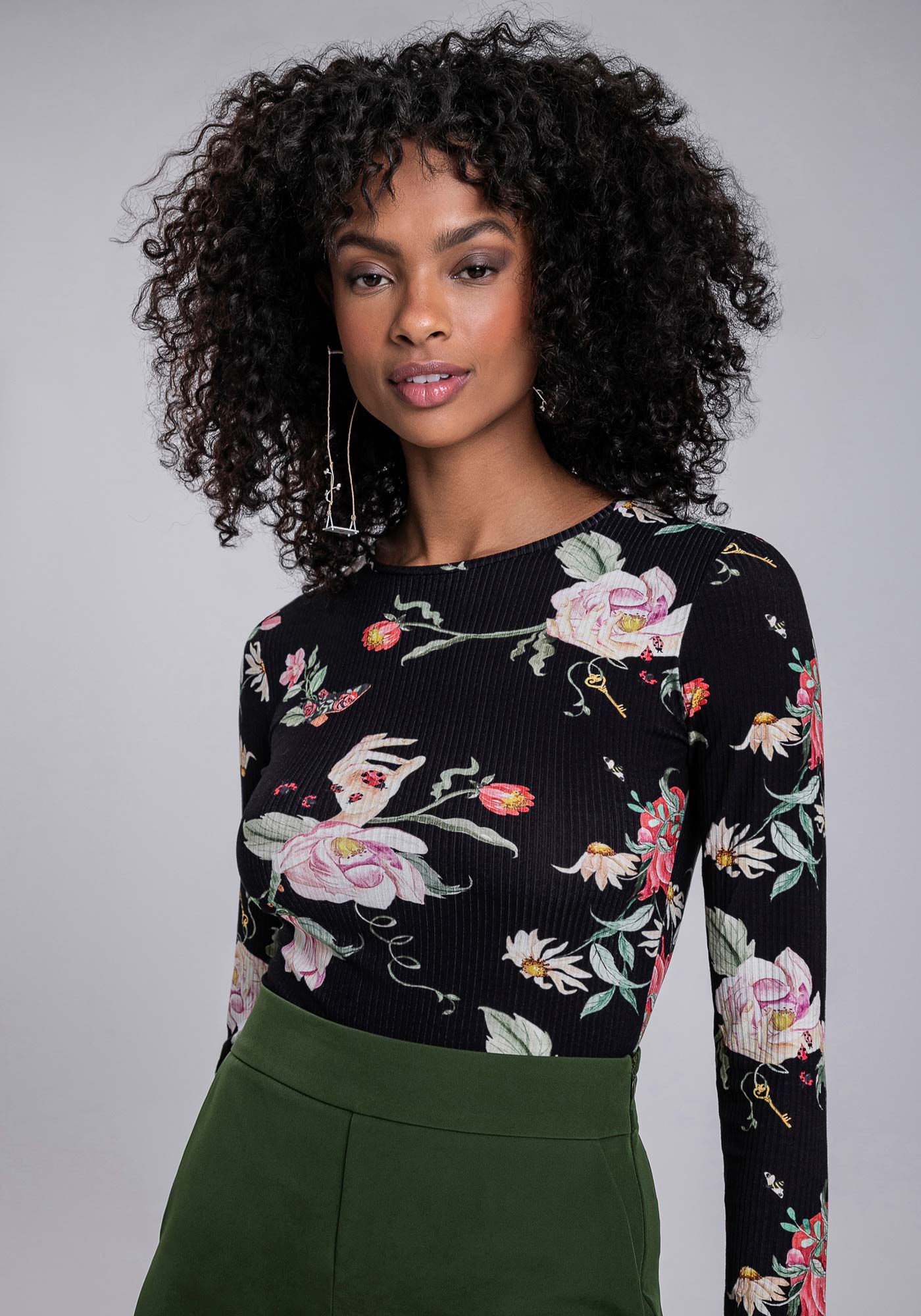 Body em Malha Canelada Estampado, , large.