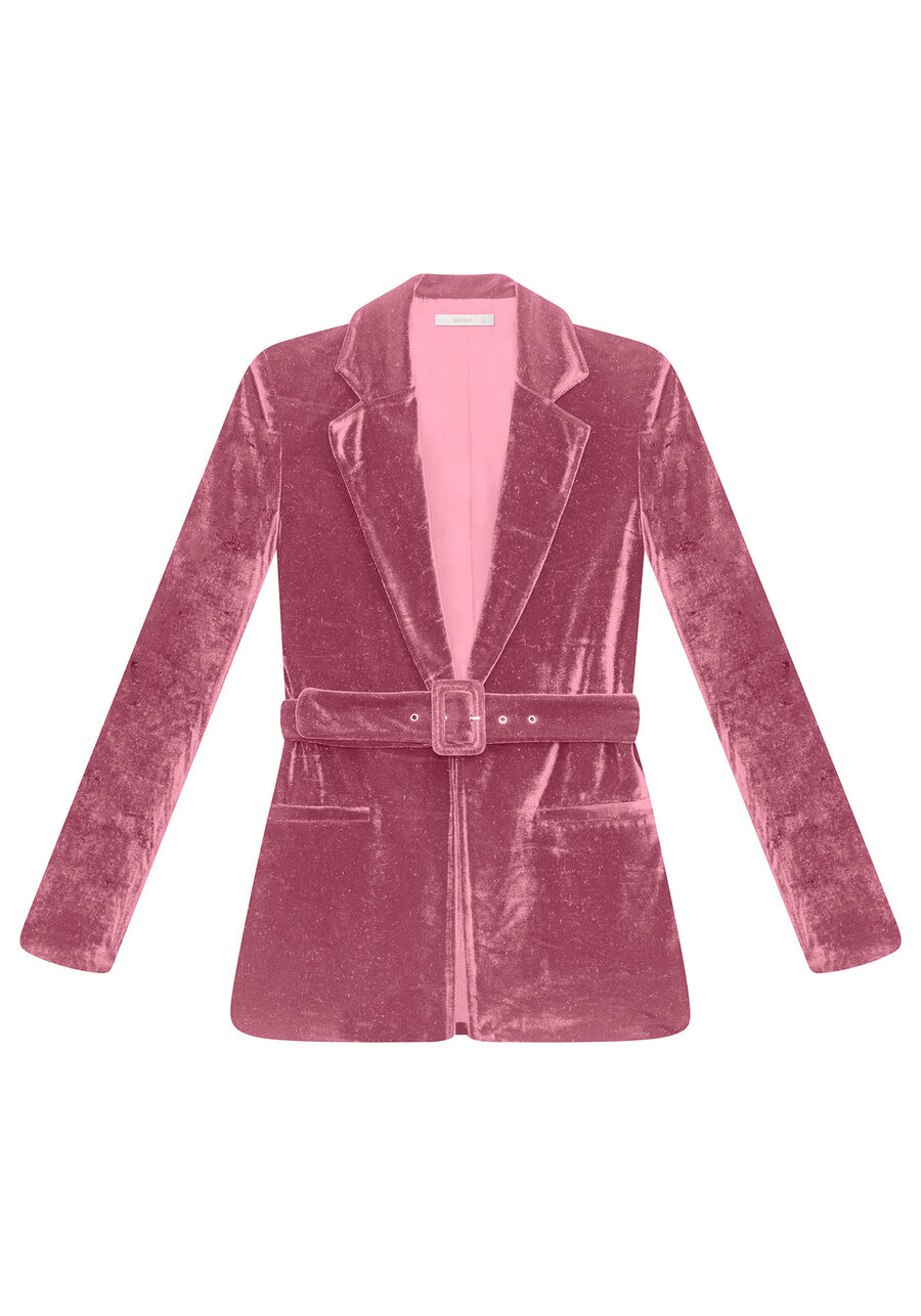 Blazer Veludo com Cinto, . Blazer Veludo com Cinto, , large.