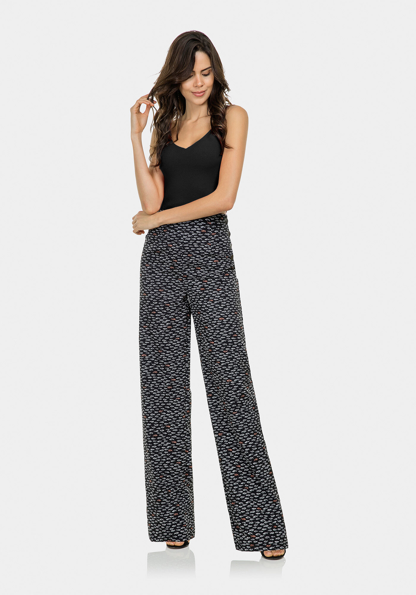 Cal&ccedil;a Pantalona Estampada Tecido, , large.