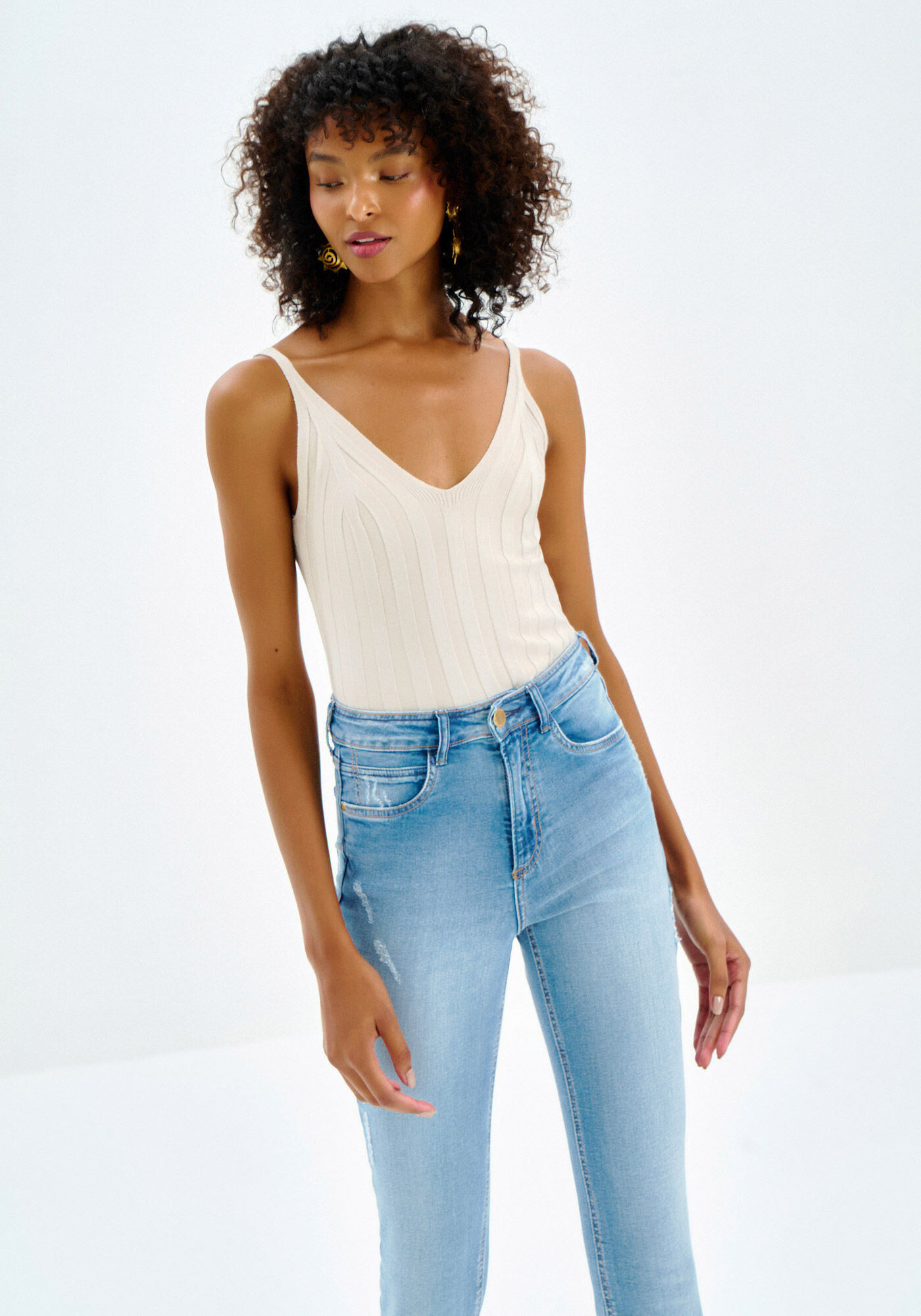 Blusa com Al&ccedil;as em Tric&ocirc; Texturizado, , large.