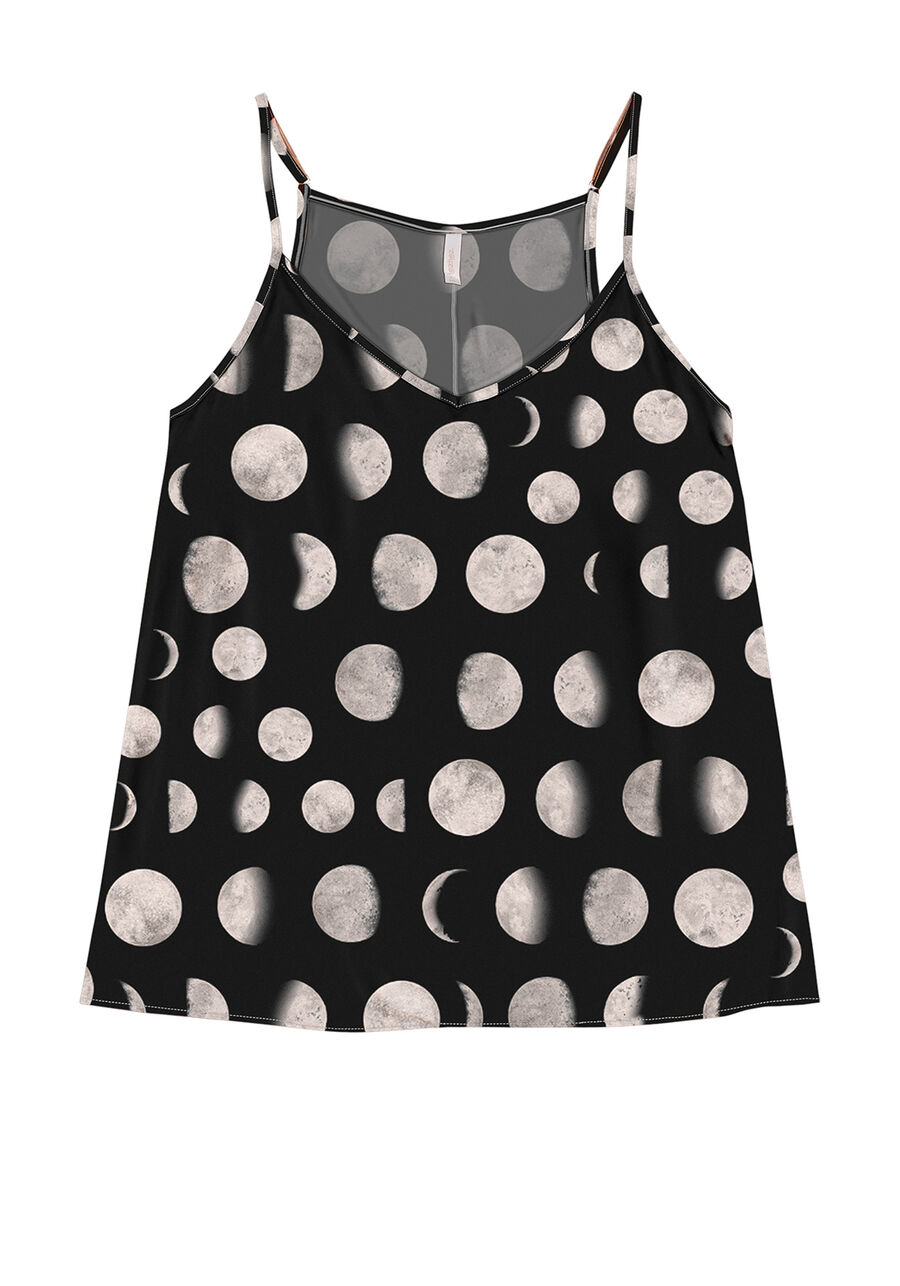 Blusa com Alças em Viscose Estampada, . Blusa com Alças em Viscose Estampada, , large.