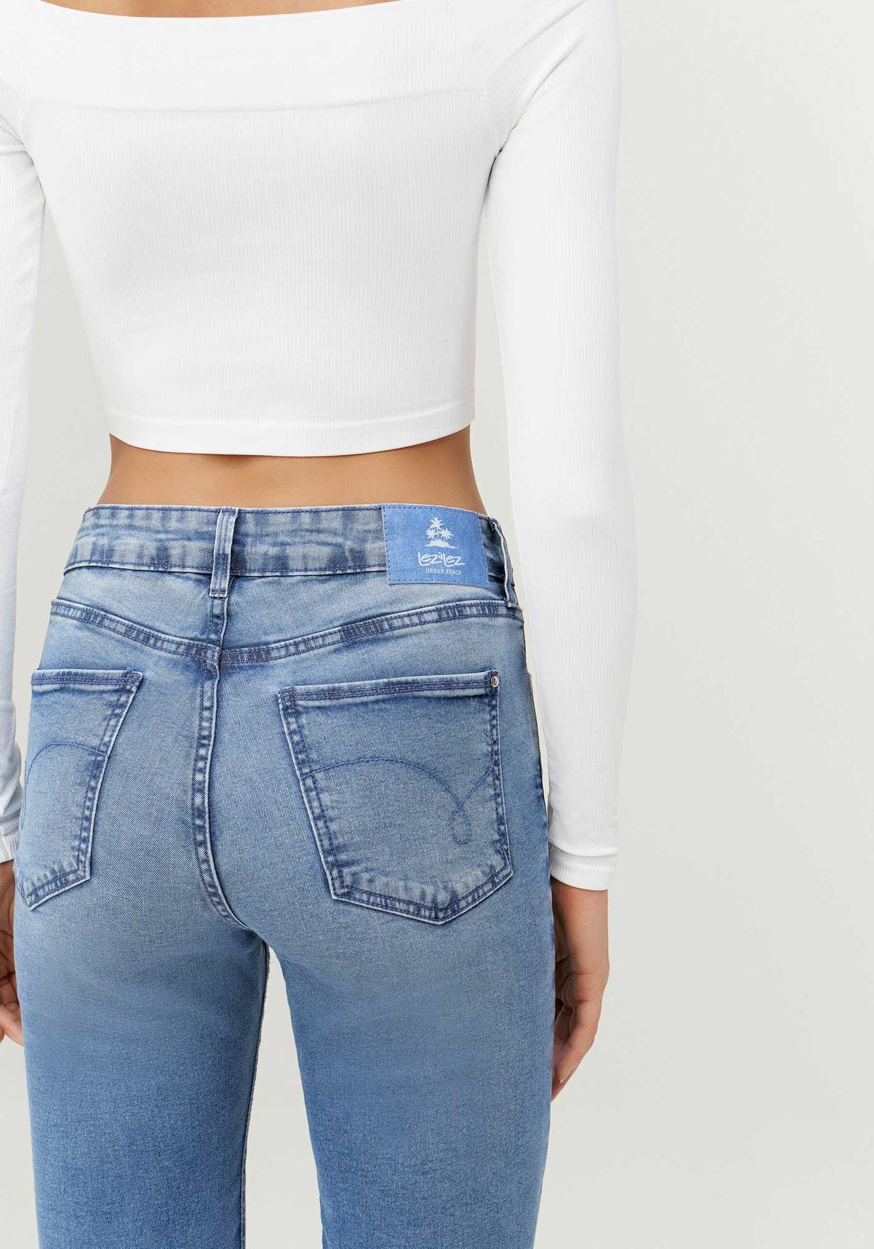 Calça Jeans Skinny Cintura Alta Cropped, JEANS. Calça Jeans Skinny Cintura Alta Cropped, JEANS, large.