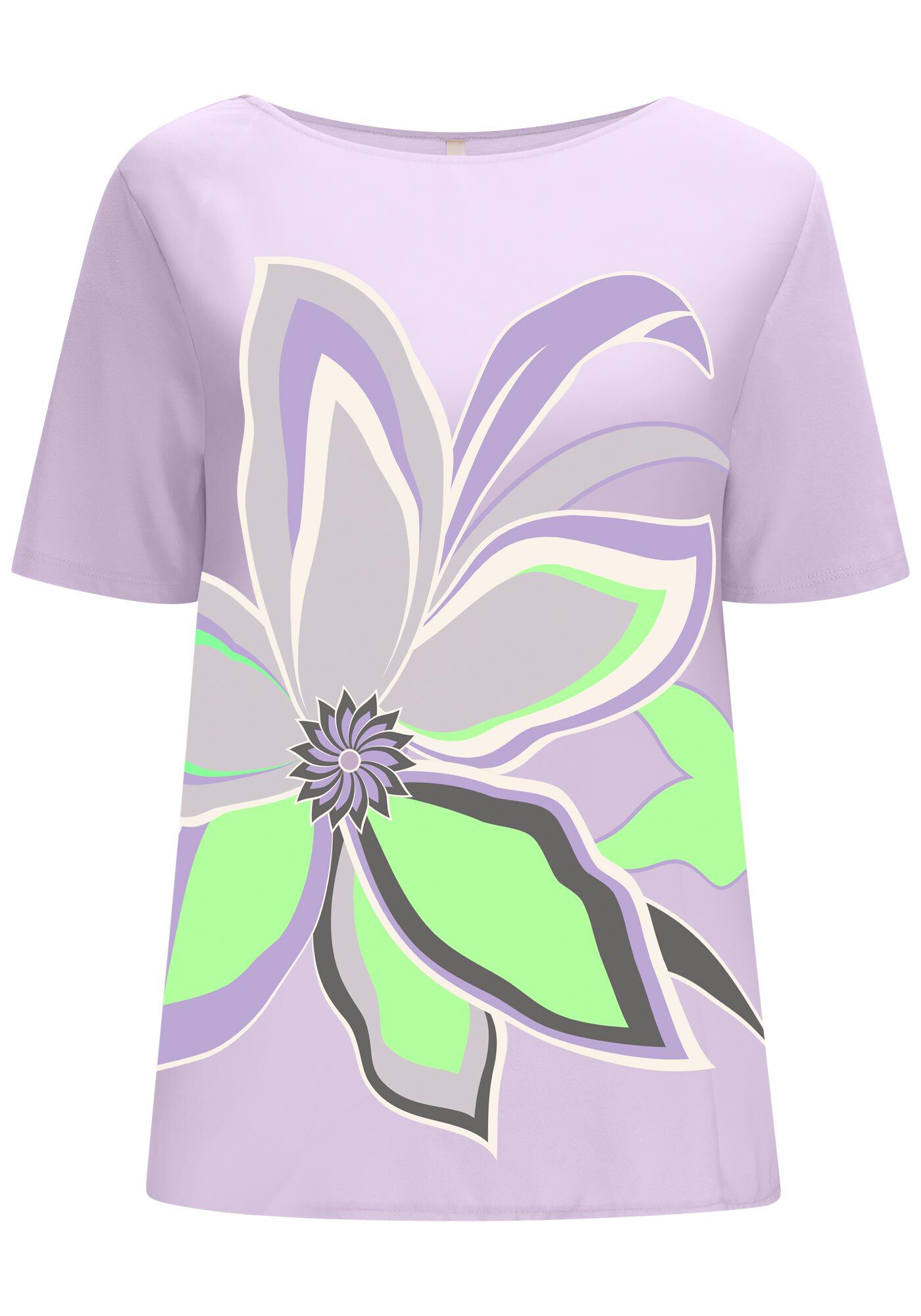 Blusa em Malha e Tecido Estampado, , large.