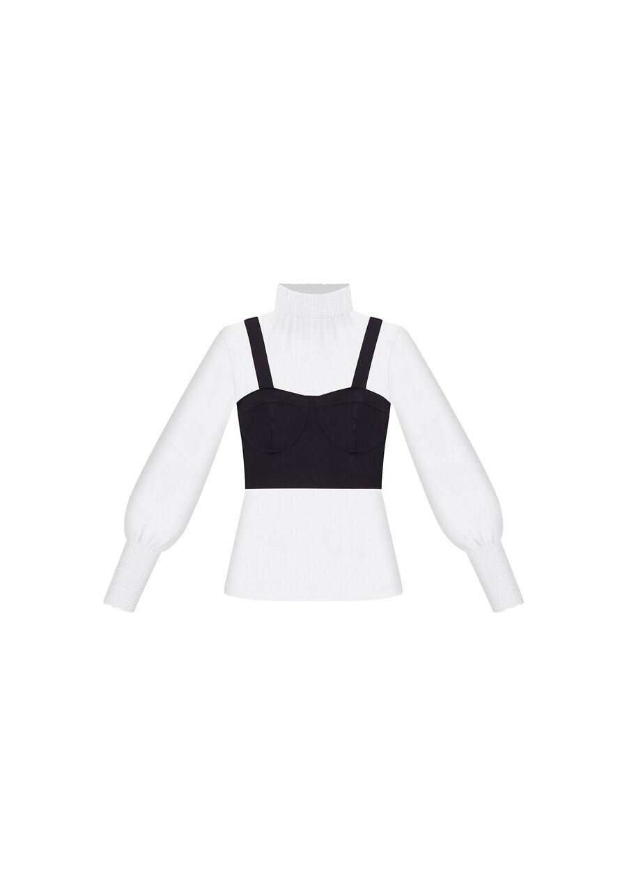 Blusa com Sobreposição Top, . Blusa com Sobreposição Top, , large.